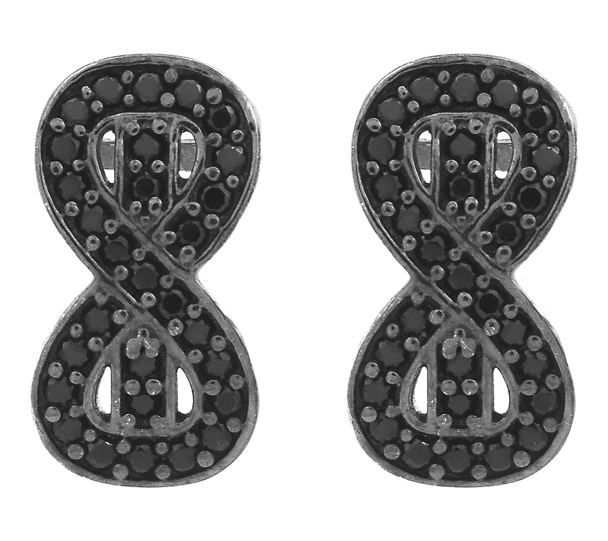 Affinity Gems Black Spinel Drop Earrings, Sterling Silver