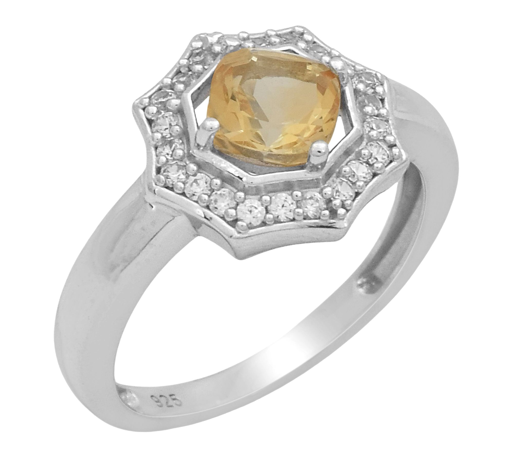 Affinity Gems Multi-Gemstone Halo Ring, Sterling Silver