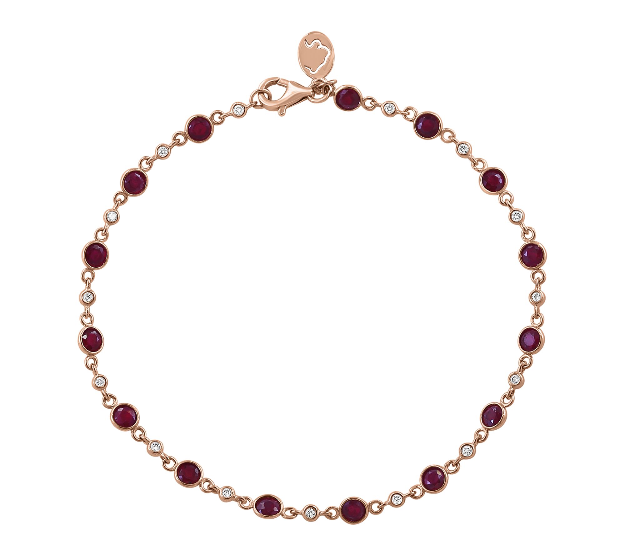 Effy Ruby & Diamond Bracelet, 14K Rose Gold