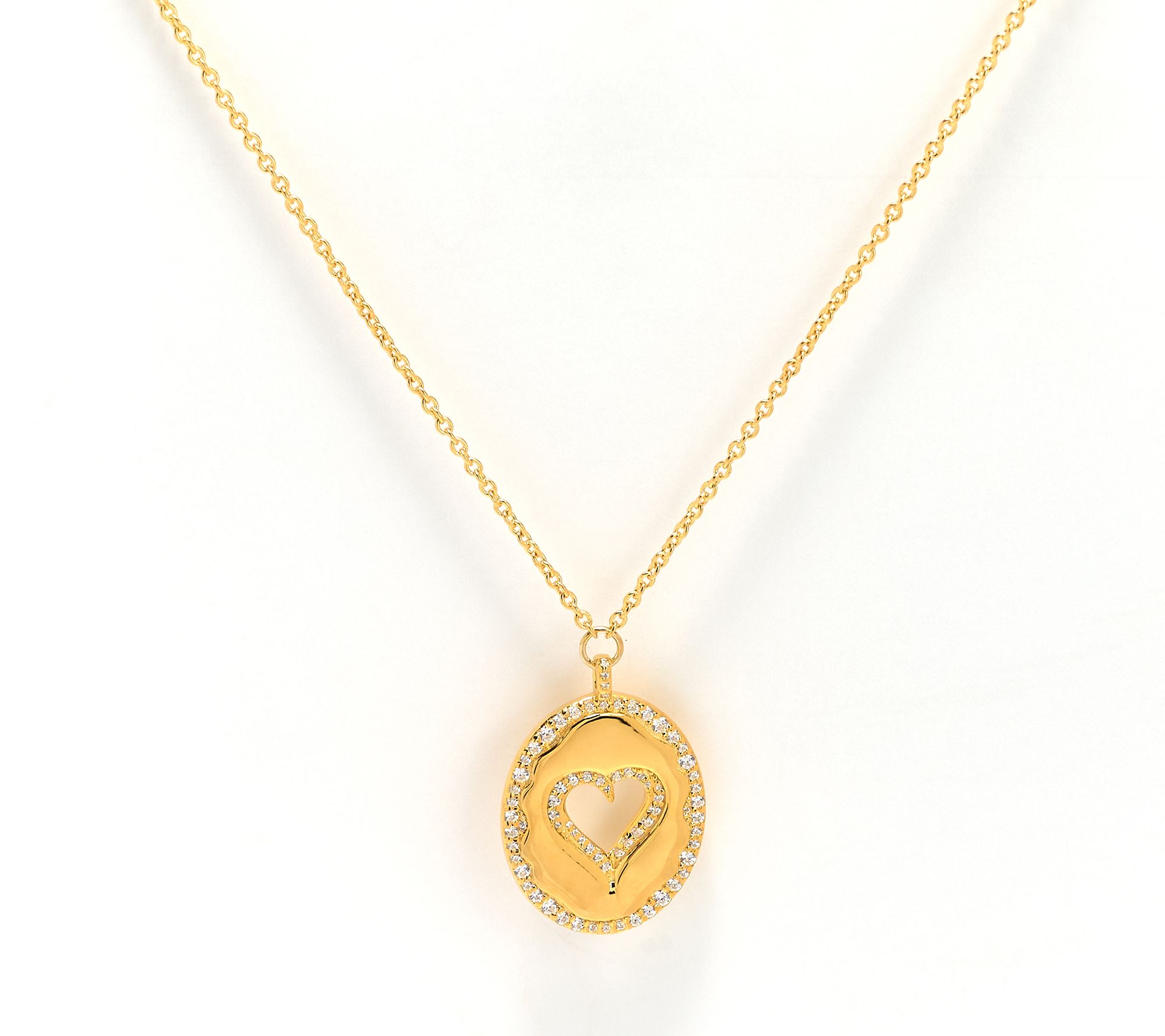 Diamonique x Kathy Levine Enchantment Heart Necklace, Sterling Silver