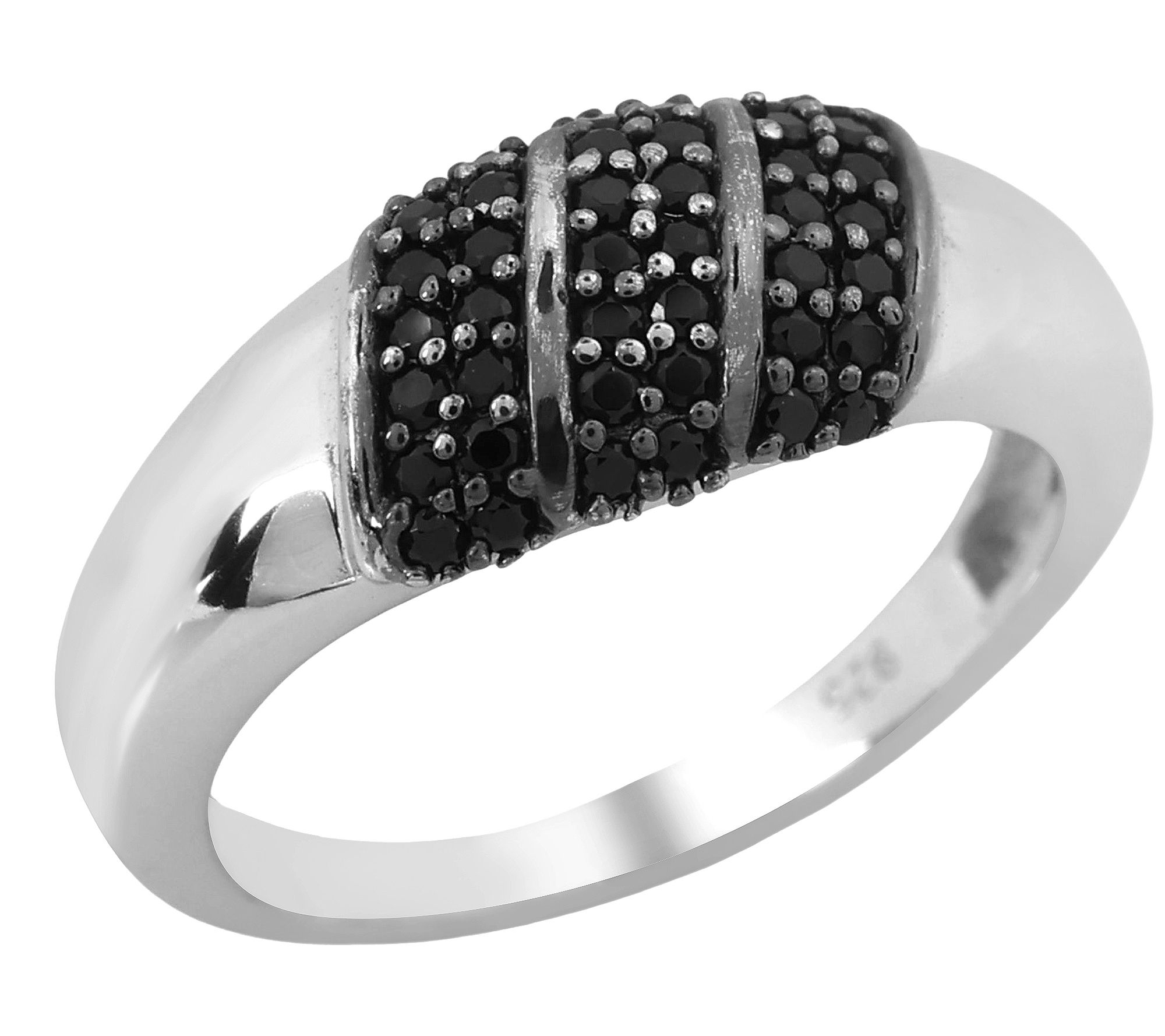 Affinity Gems Black Spinel Center Ring, Sterling Silver