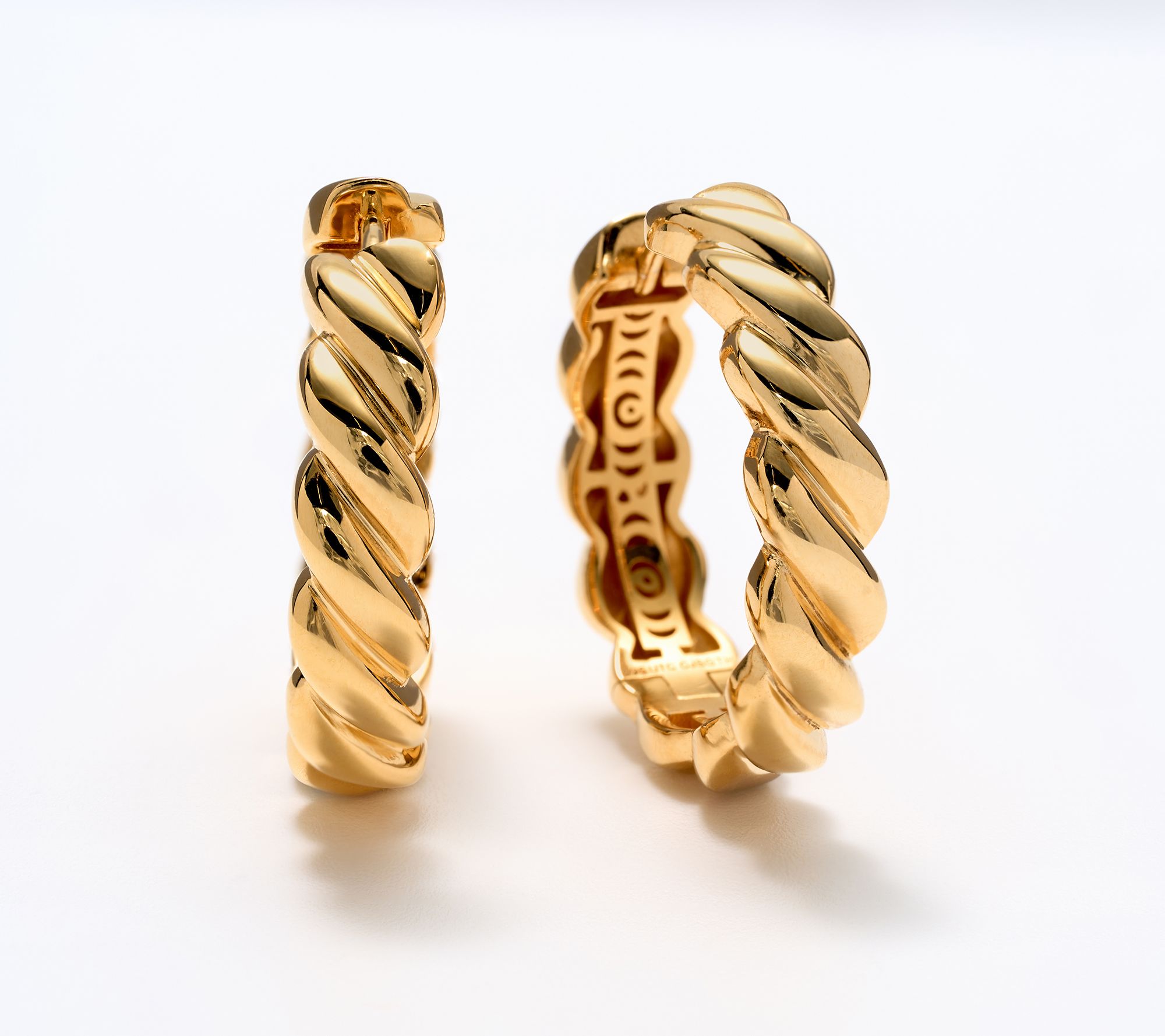 Christian James by Scott Grimes 14K Gold Clad 1" San Marco Hoop Earrings