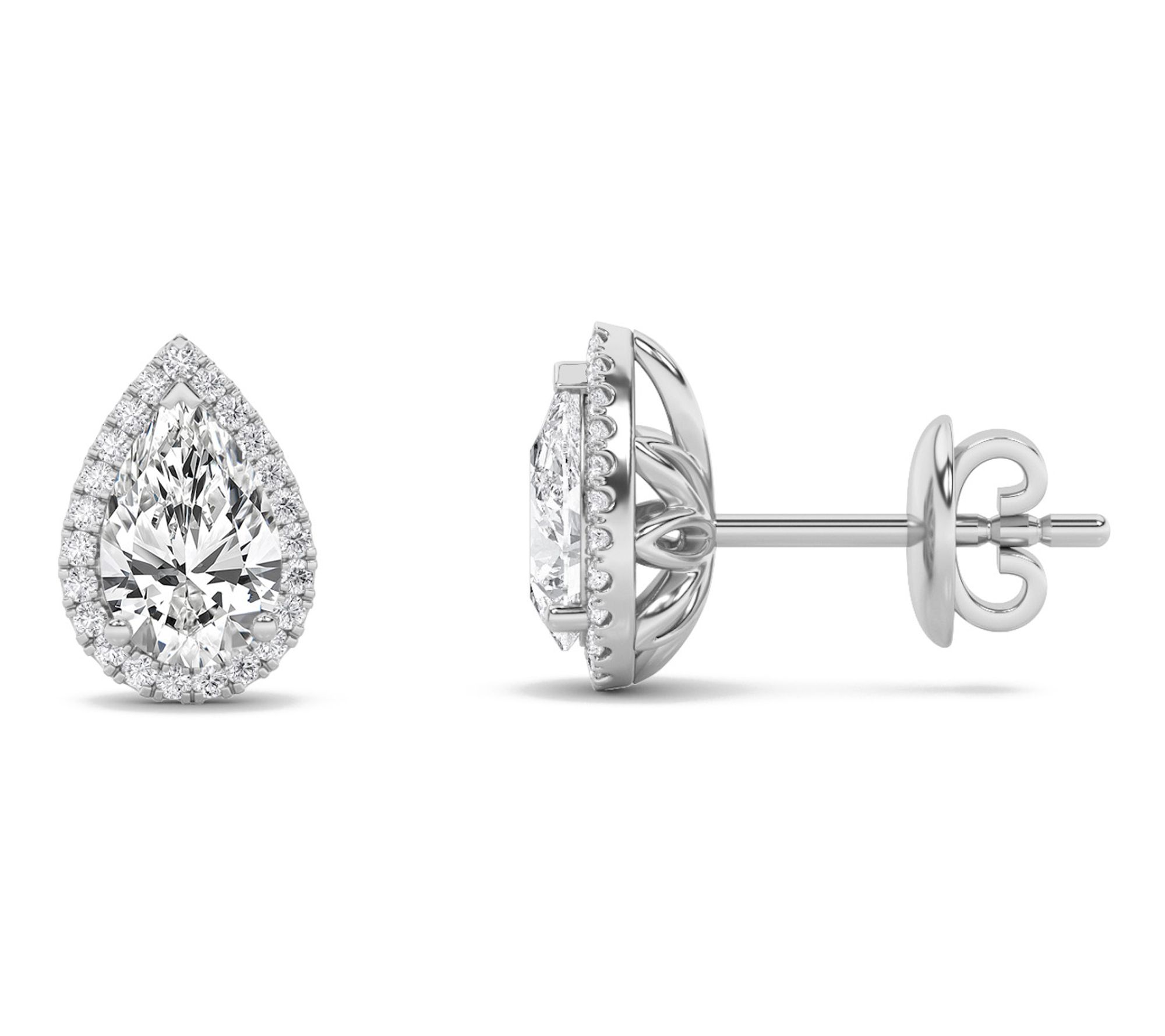 Fire Light 3.00 cttw Lab Grown Diamond Pear CutEarrings, 14K