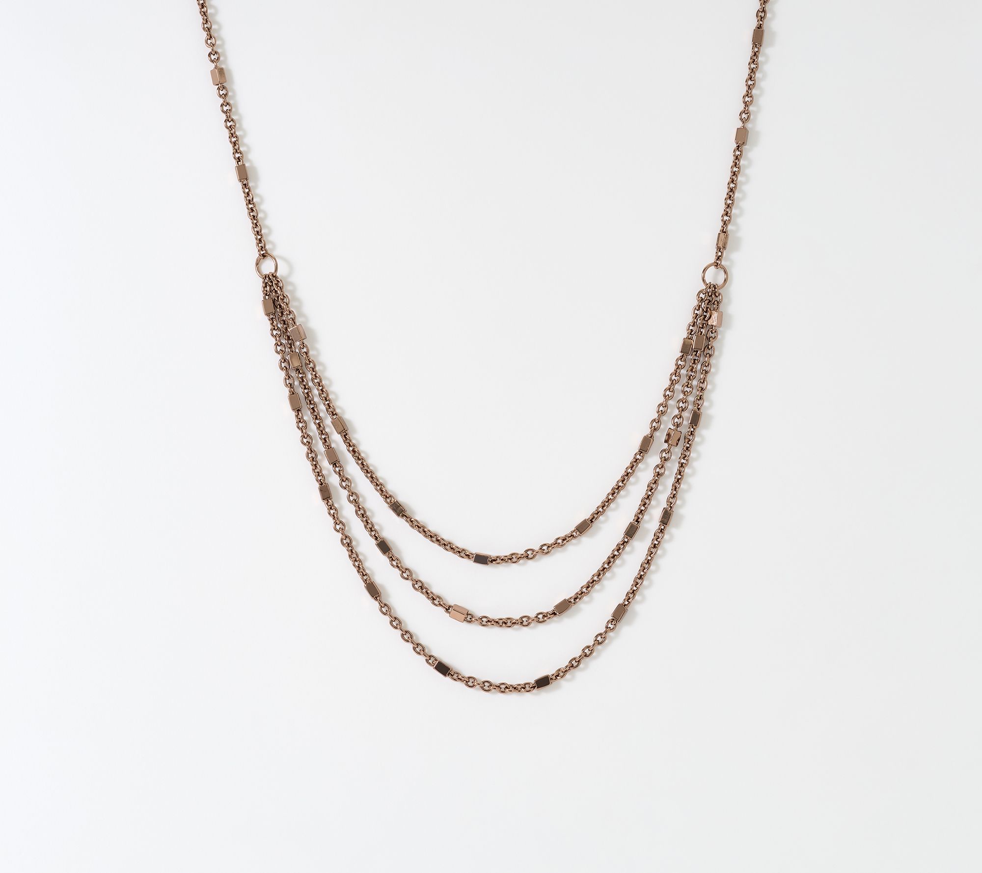 David Markstein Bronze Layered Cube Station Necklace
