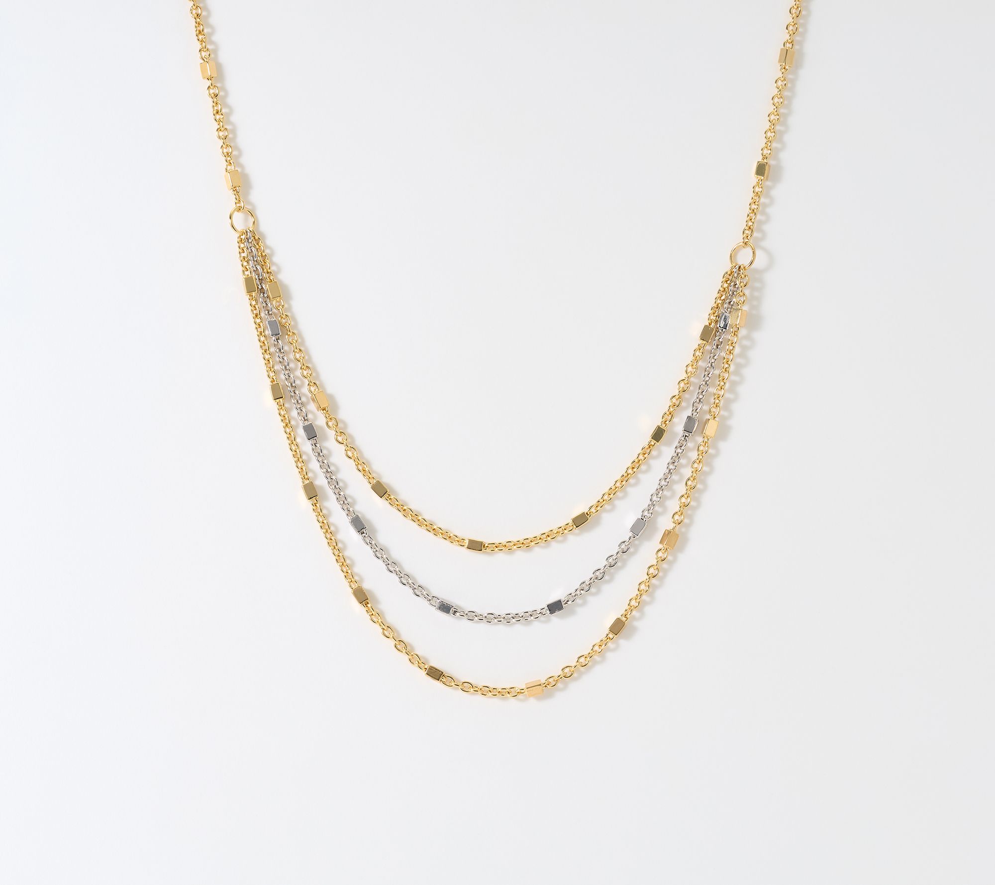 David Markstein Bronze Layered Cube Station Necklace