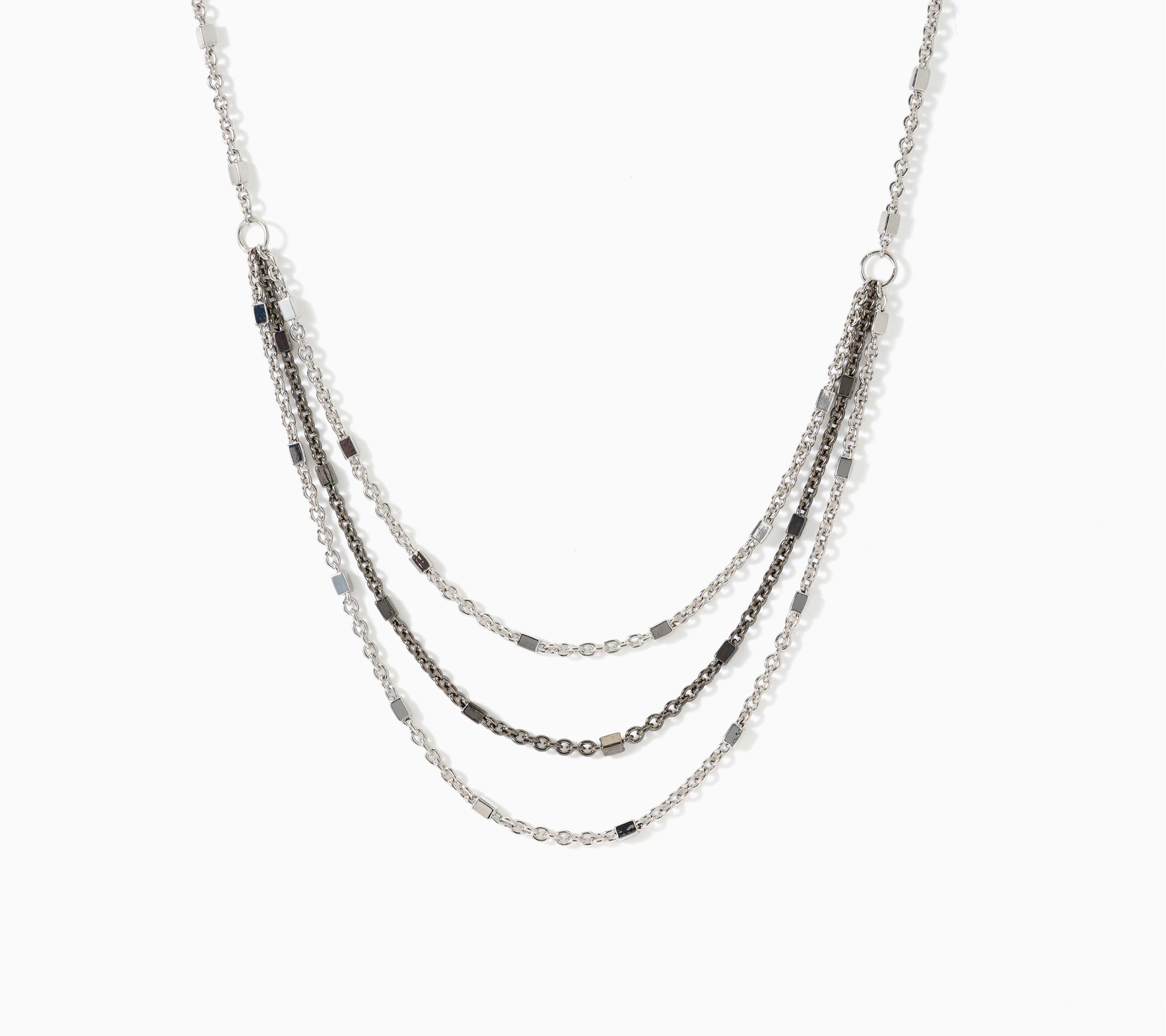 David Markstein Bronze Layered Cube Station Necklace