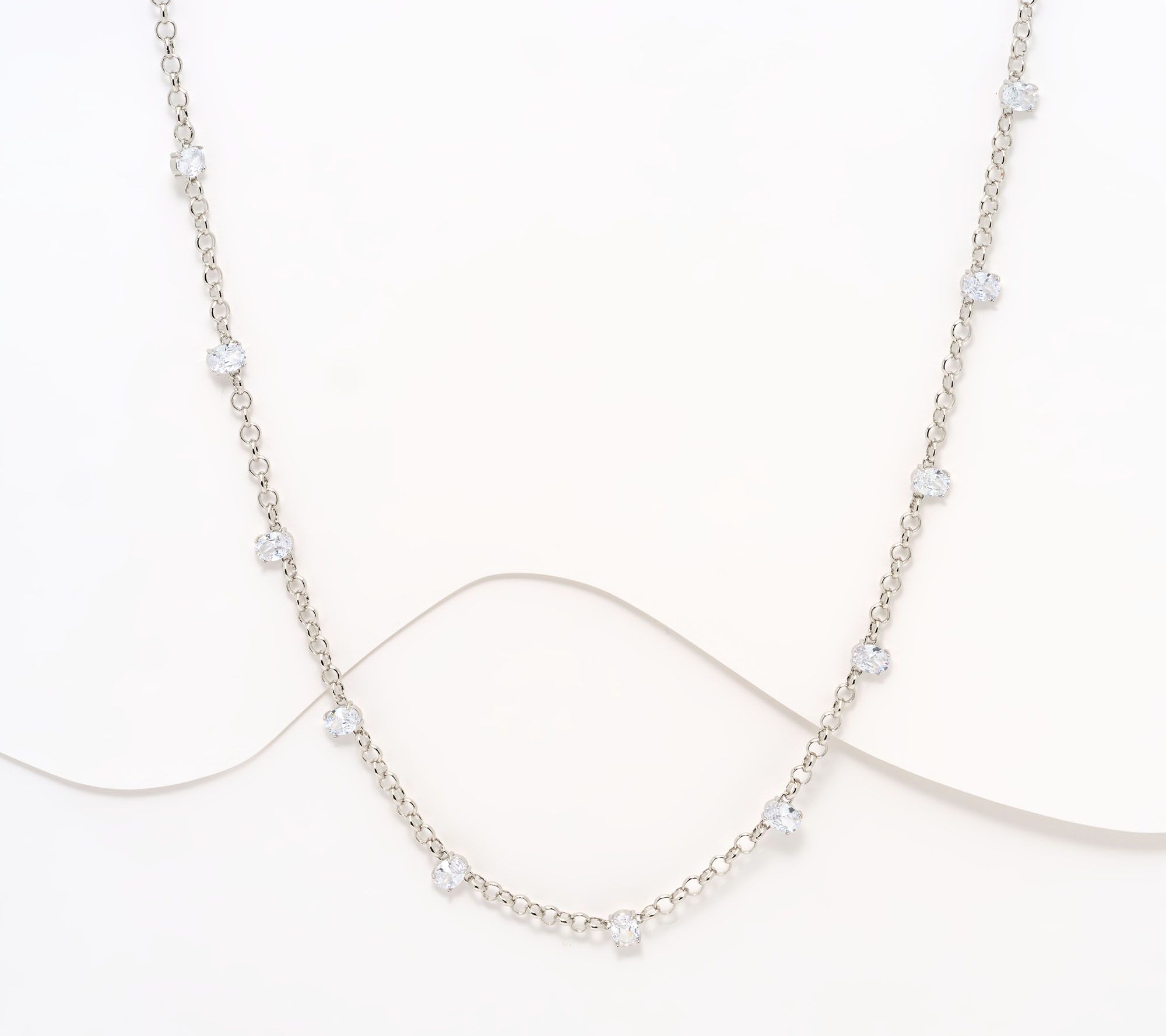 "As Is" Denim and Co. Oval Station Necklace