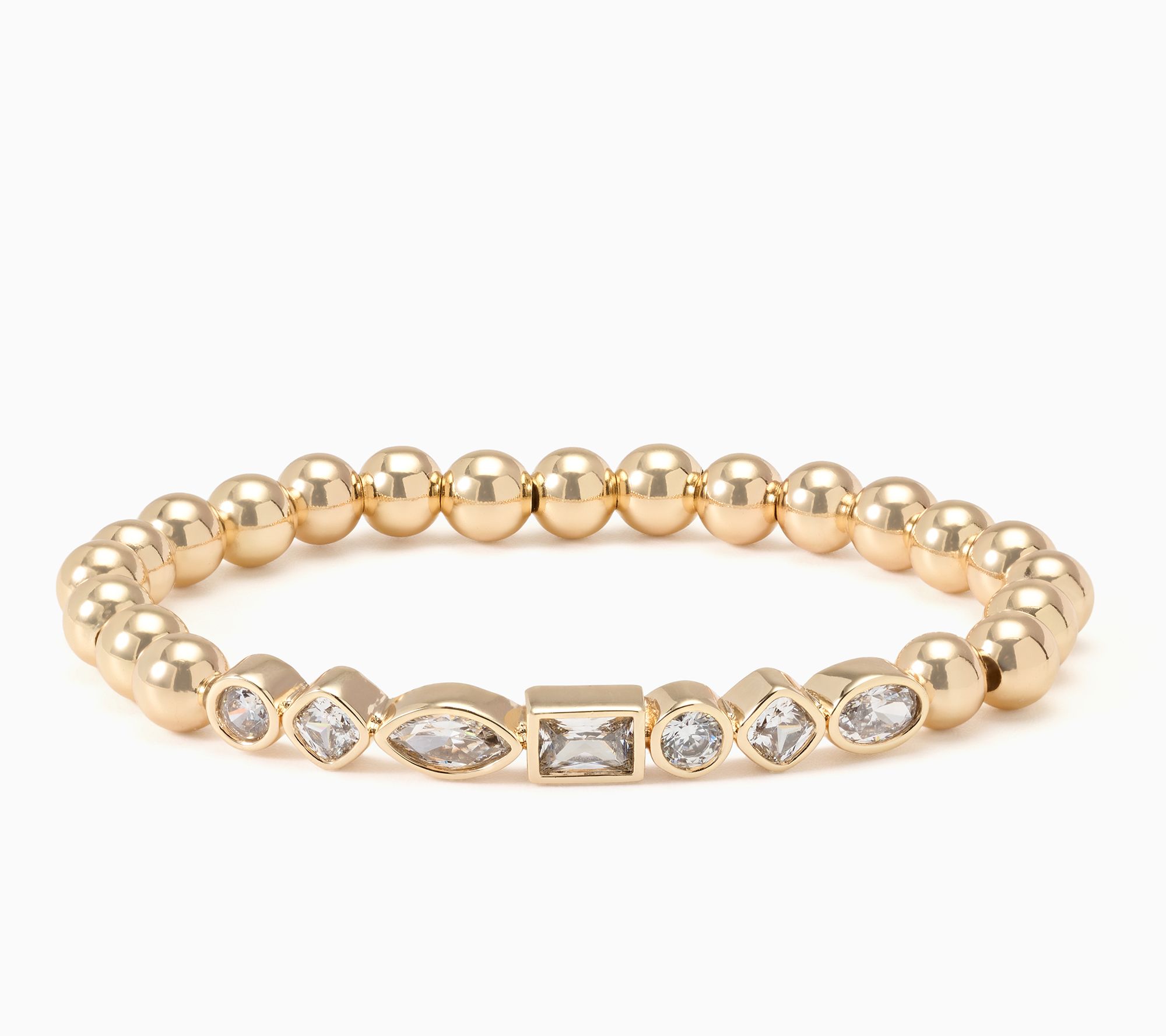 Diamonique x Kathy Levine Sugar Baby Bead Stretch Bronze Bracelet