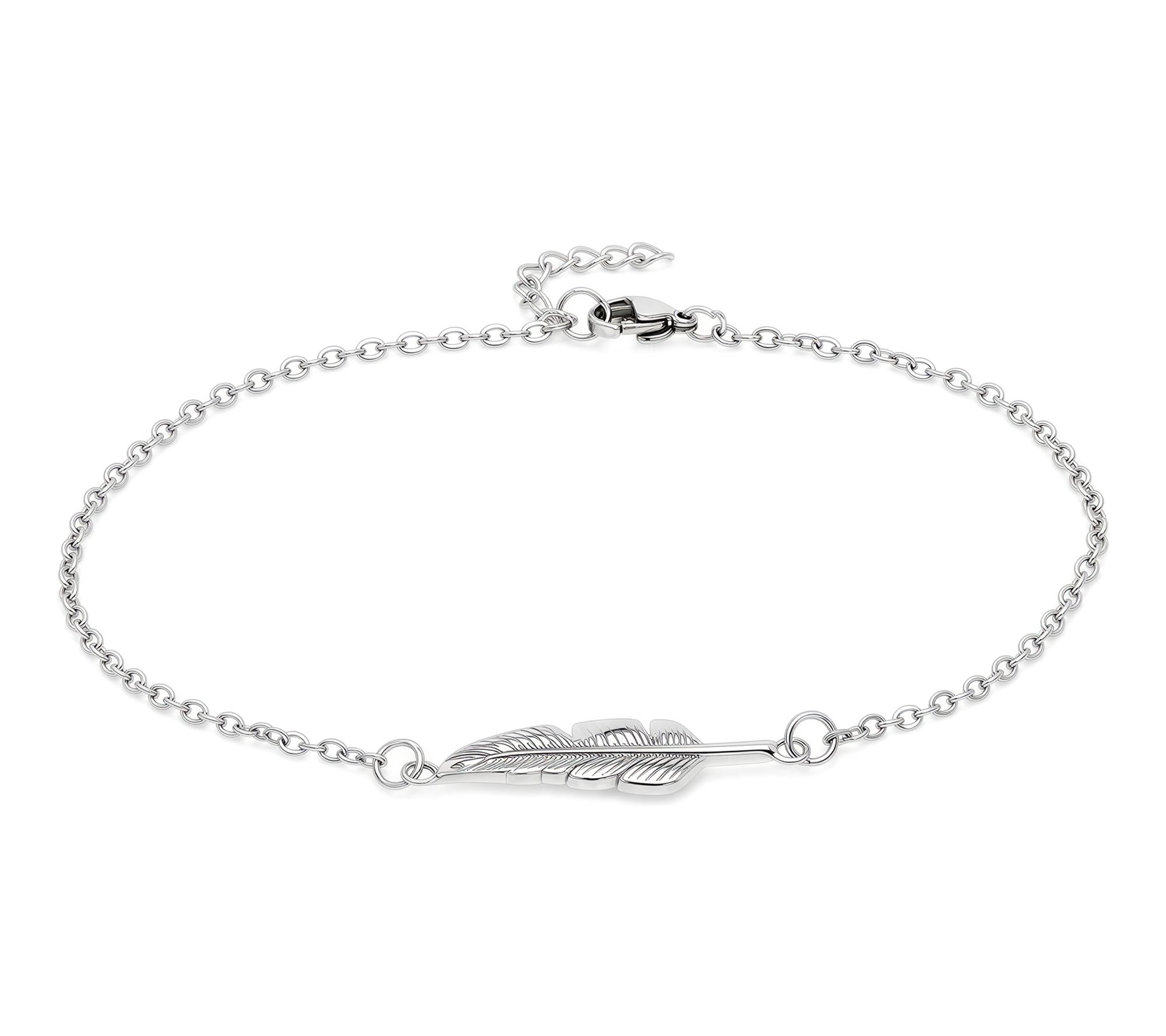 Steel By Design Stainless Steel Feather Station Anklet