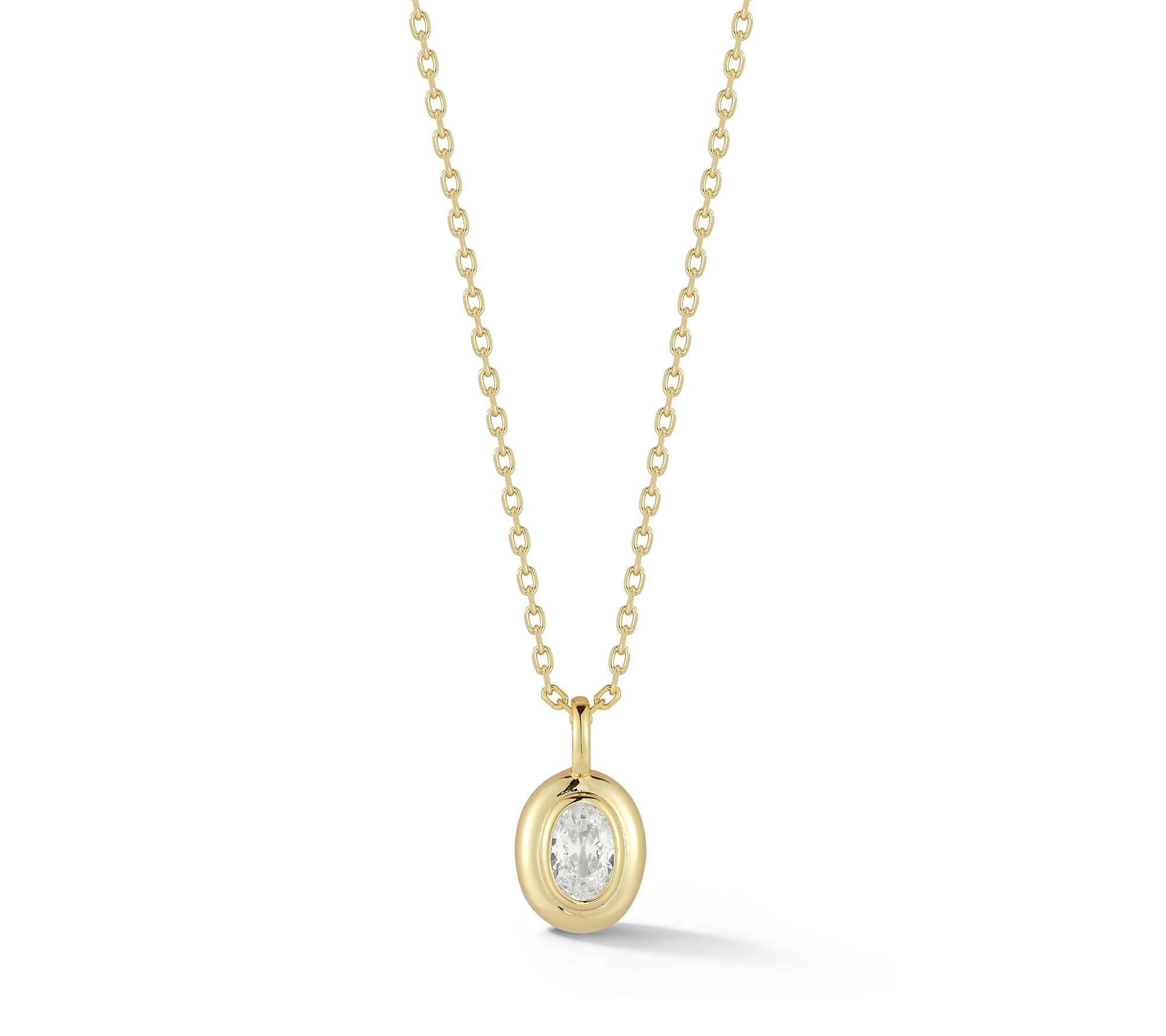 Sterlina Silver Oval Bezel Pendant w/ Chain, Sterling