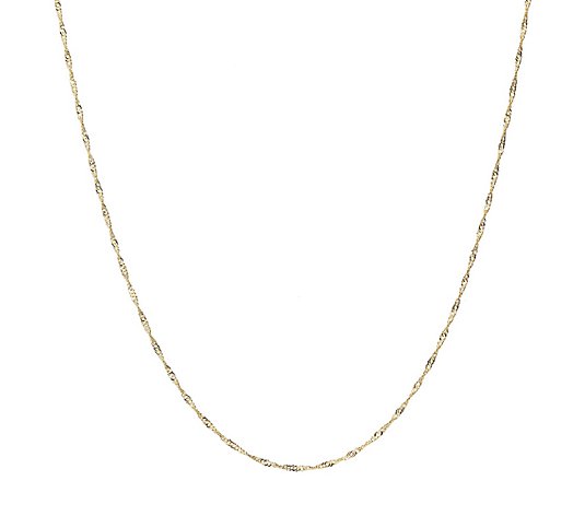 Italian Gold 17-3/4" Singapore Chain Necklace,18K
