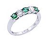 Diamonique & Simulated Emerald Band Ring, Platinum Clad