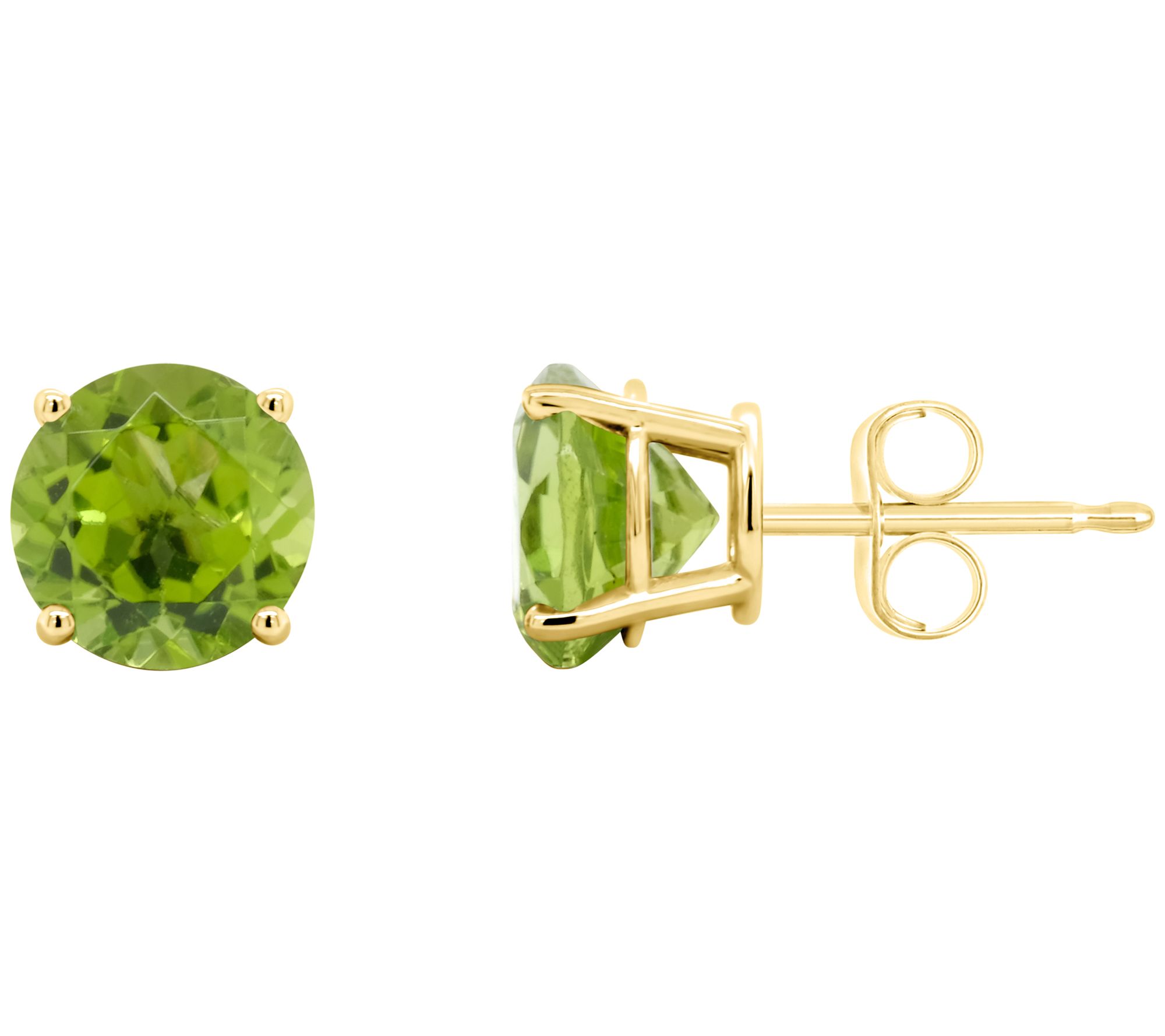 Choice of Birthstone 7.0mm Round Basket Stud Earrings, 14K