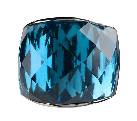 Steel by Design Bold Faceted Glass Ring