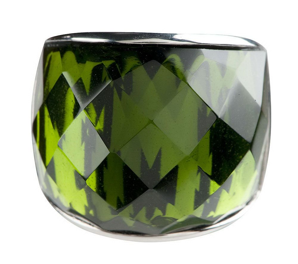 Steel by Design Bold Faceted Glass Ring