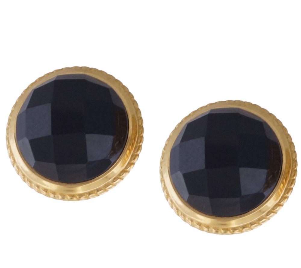 Sterling & 14K Gold-Plated Gemstone Stud Earrings