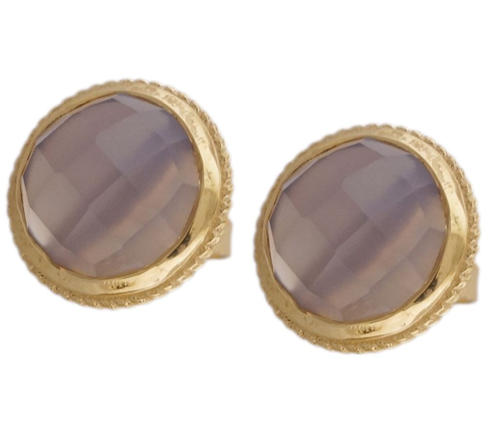 Sterling & 14K Gold-Plated Gemstone Stud Earrings