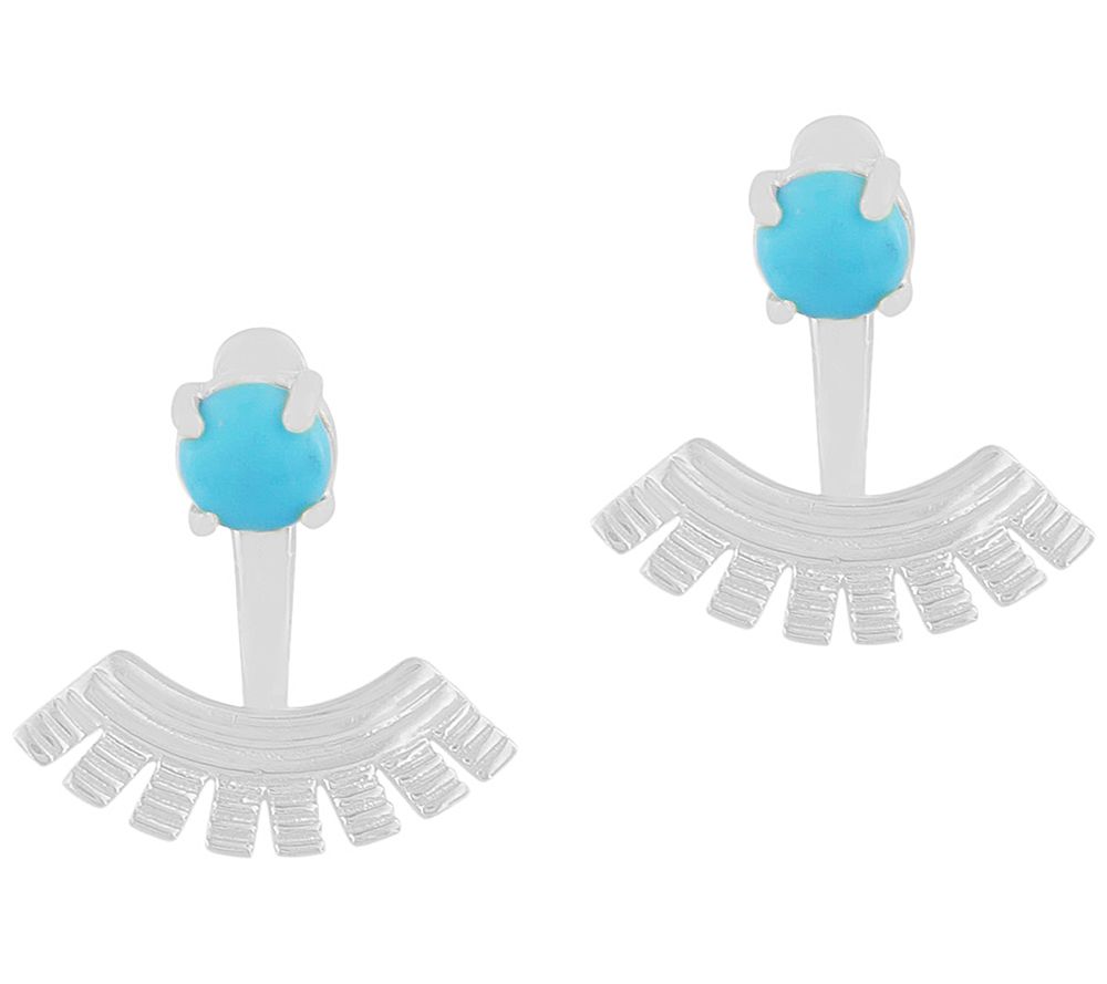 Sterling Turquoise Sunburst Earring Jackets