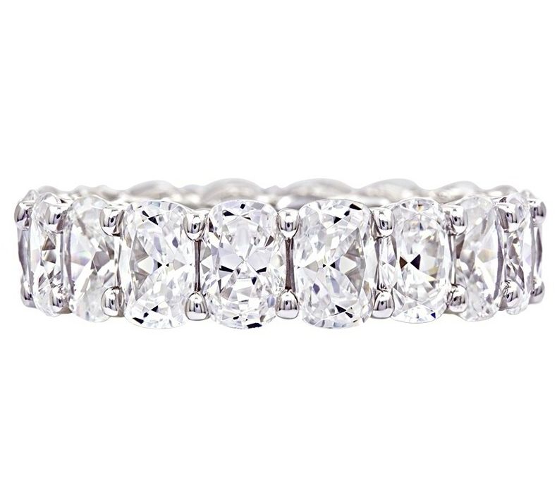 Diamonique 8.50 cttw Oval Eternity Band Ring, Platinum Clad - QVC.com