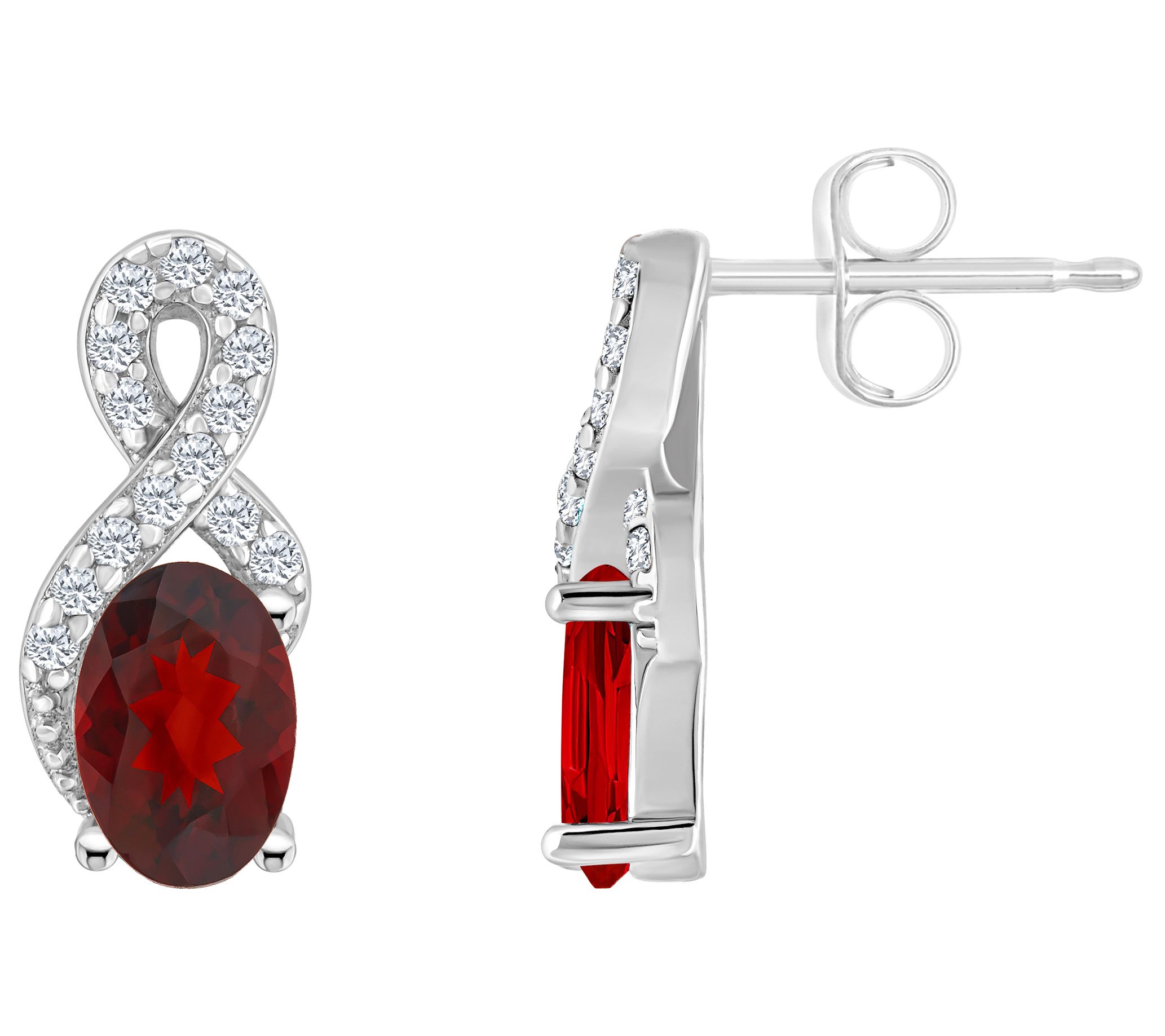 Sterling Silver Multi-Gemstone Infinity Earring s