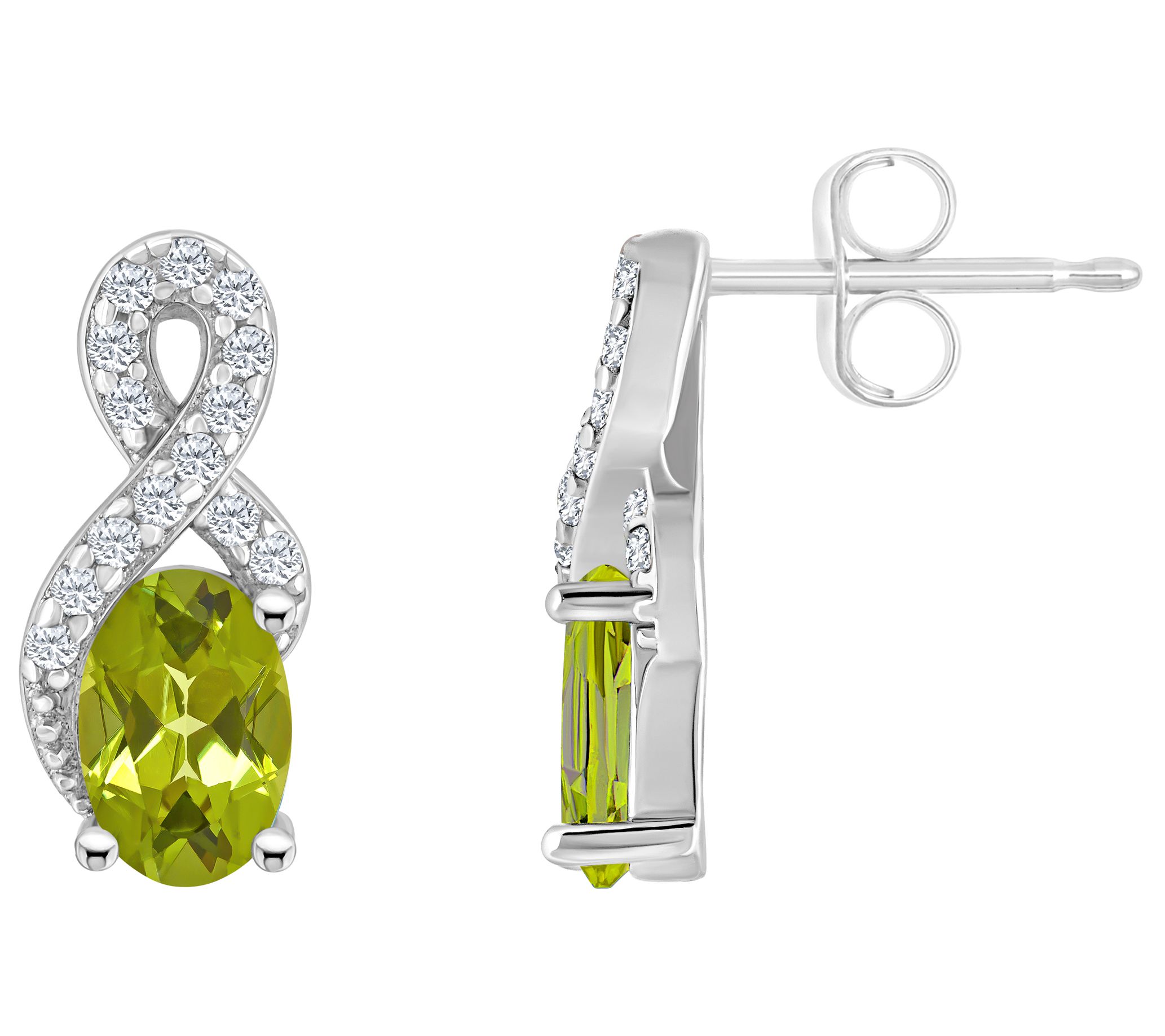 Sterling Silver Multi-Gemstone Infinity Earring s