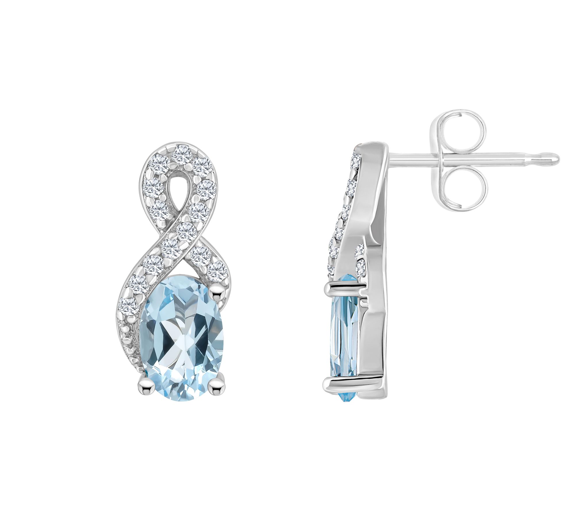 Sterling Silver Multi-Gemstone Infinity Earring s