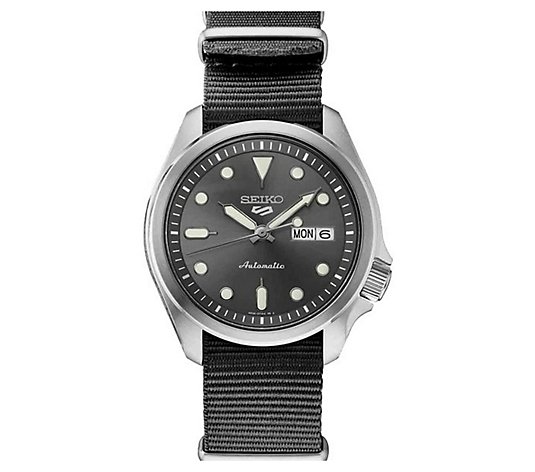 Seiko Men's Automatic Stainless Steel Dark Grey Dial Watch