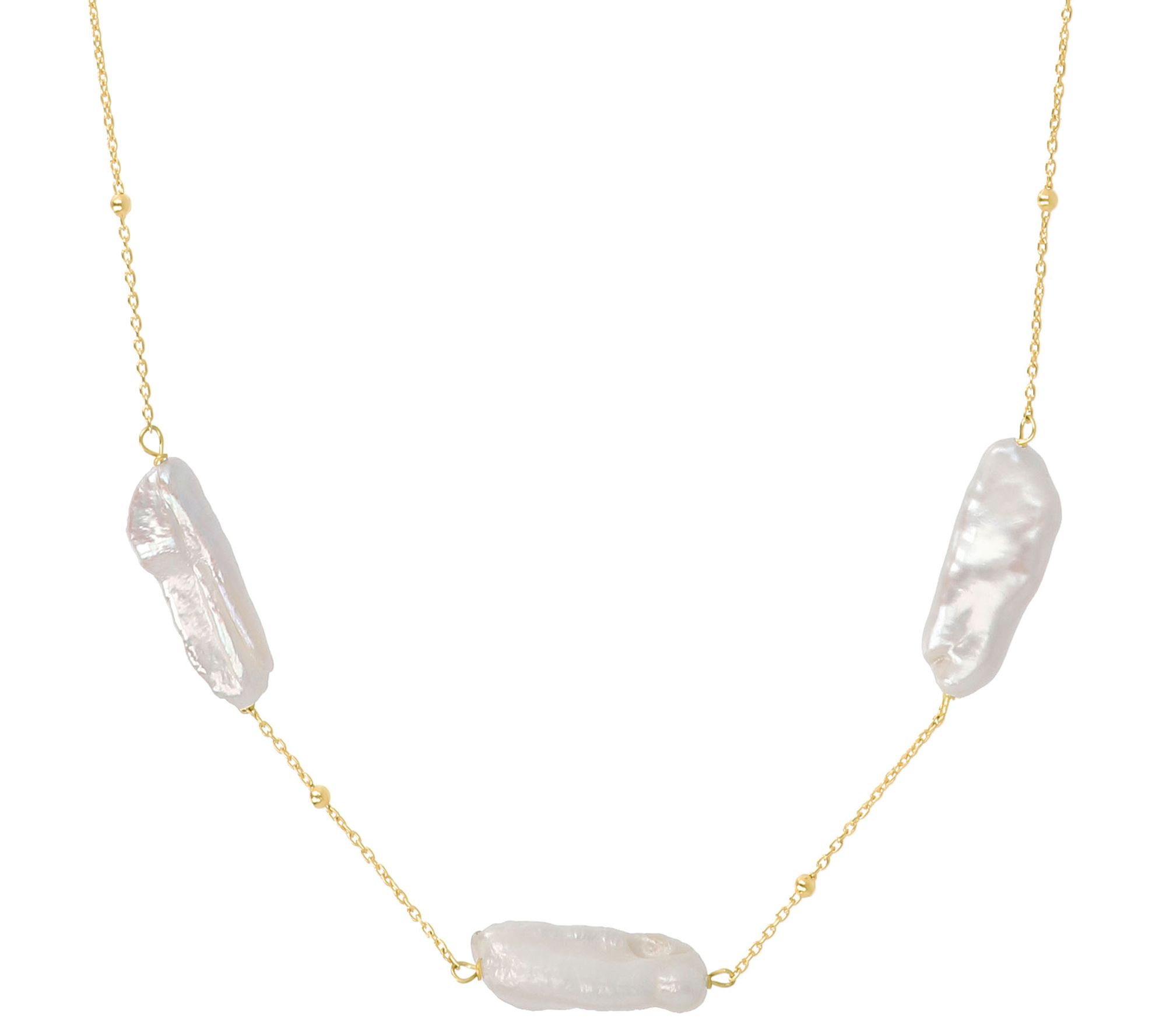 Honora Cultured Pearl Station Necklace, 14K Gold