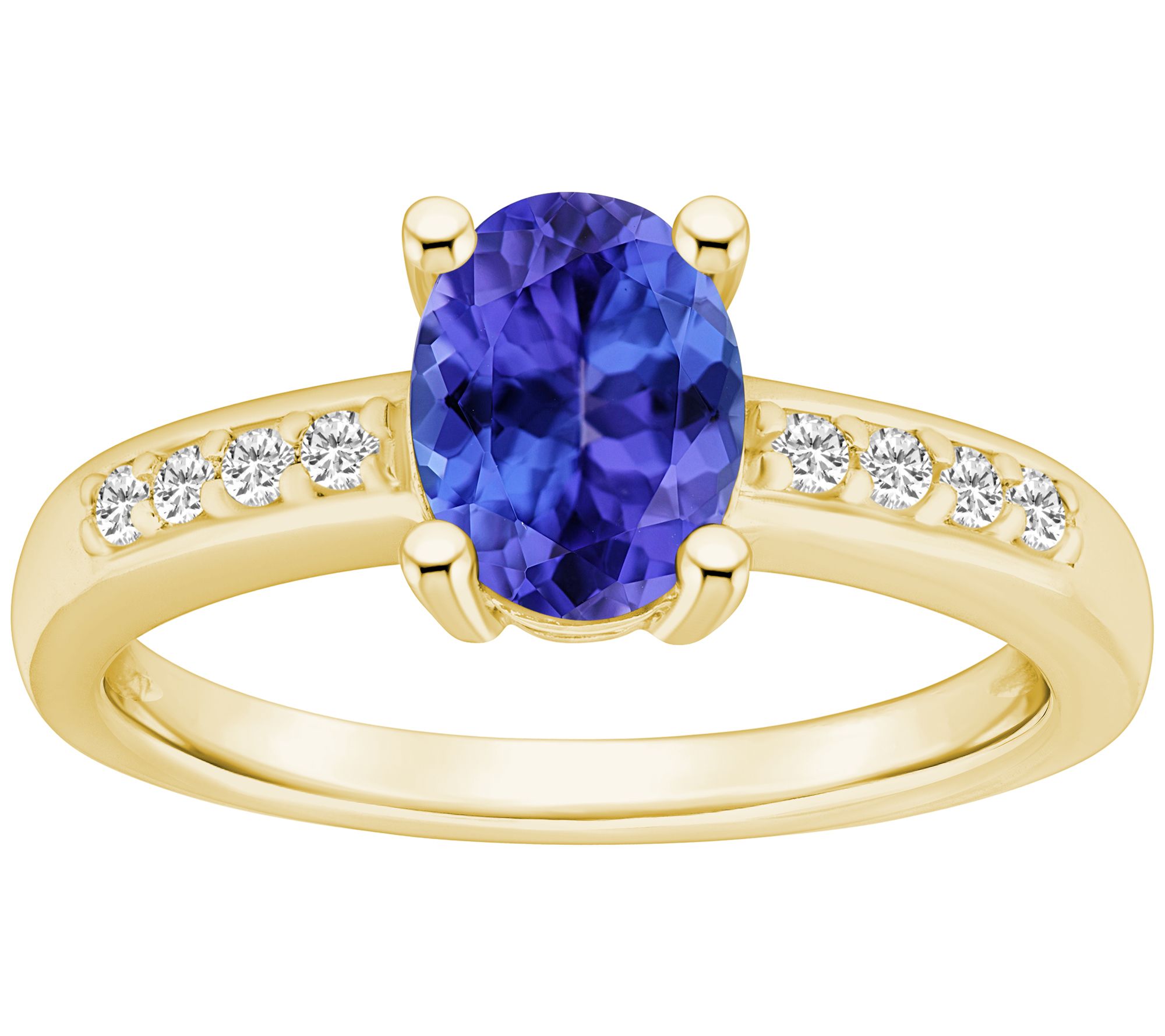 Affinity Gems Oval Tanzanite & Diamond Ring, 14 K Gold