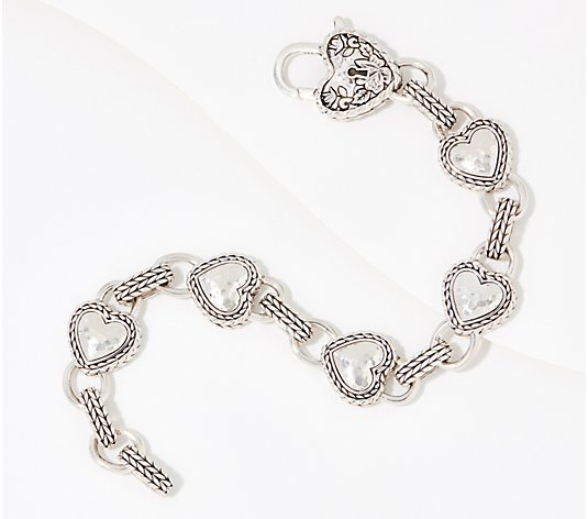 JAI Sterling Silver Love Lock Bracelet, 27.5 - 36.4g