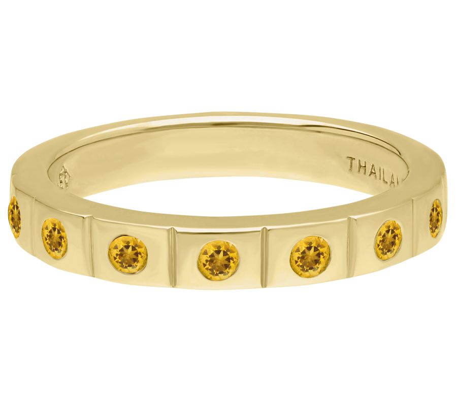 Elyse Ryan 14K Gold-Clad Citrine Polished Band Ring