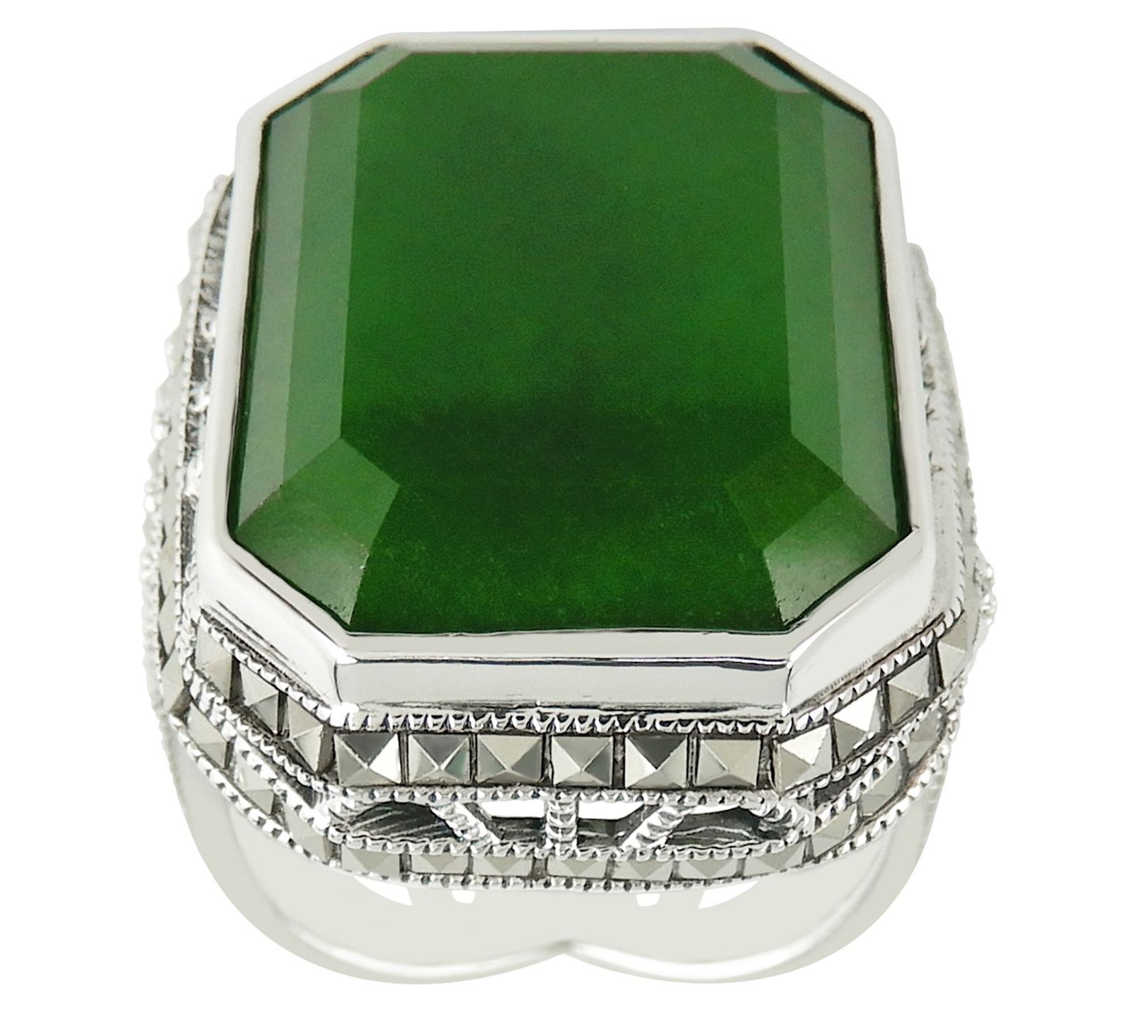 Suspicion Sterling Silver Octagon Gemstone Statement Ring