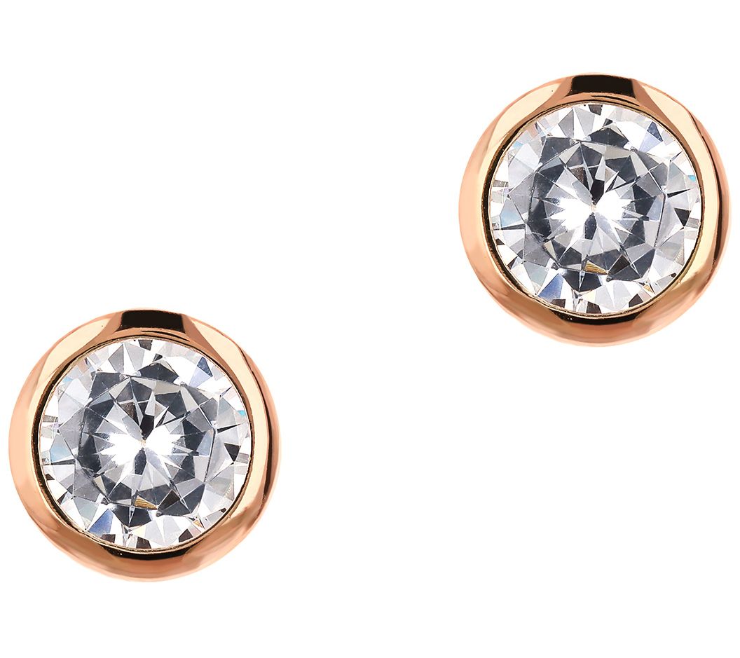 Diamonique x Bronzo Italia 1.90 cttw Solitaire Earrings