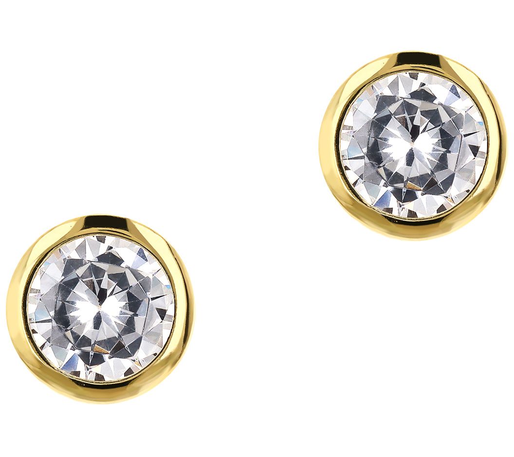 Diamonique x Bronzo Italia 1.90 cttw Solitaire Earrings
