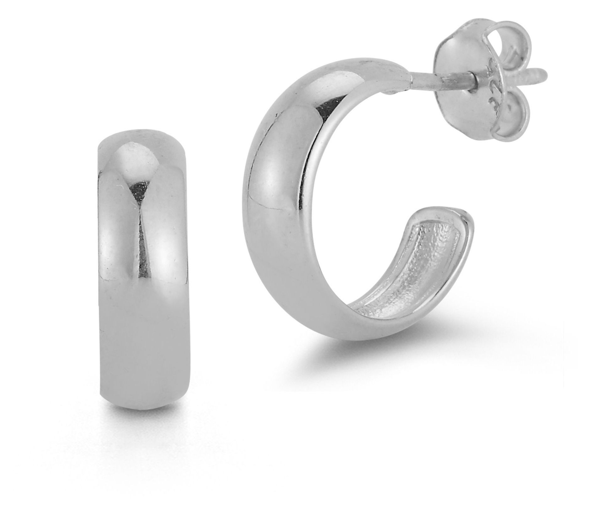 Sterlina Silver Dainty Polished Hoop Earrings,terling