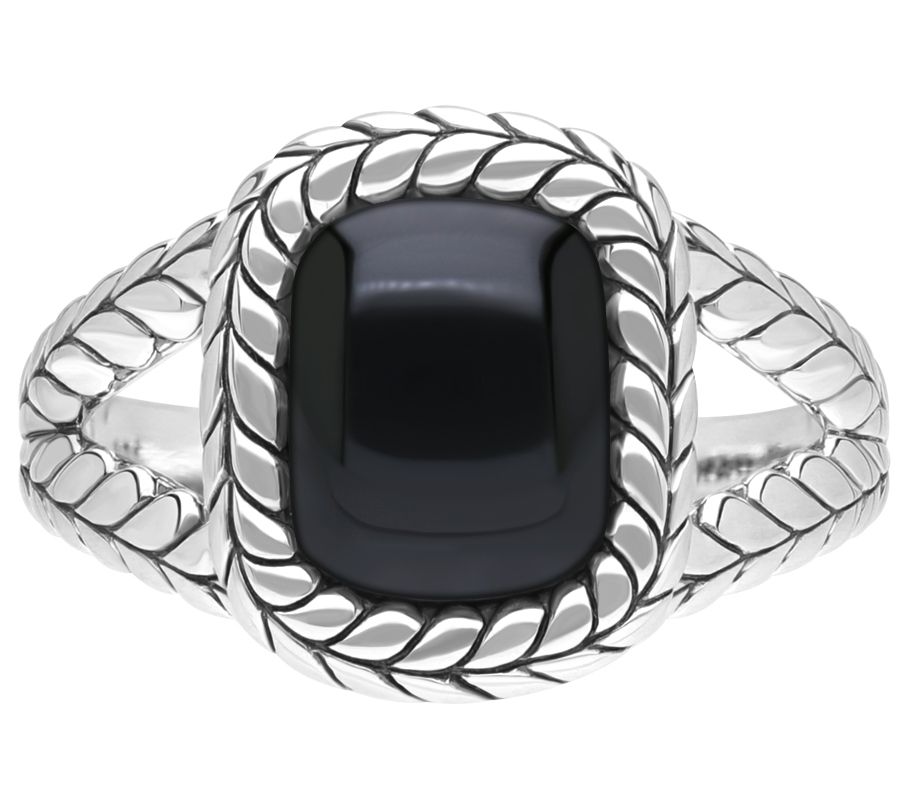 Tiffany Kay Studio Sterling Herringbone Cushion Gemstone Ring