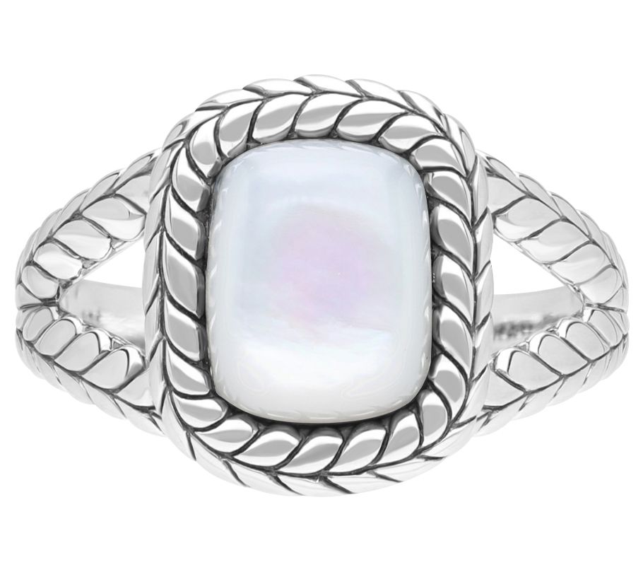 Tiffany Kay Studio Sterling Herringbone Cushion Gemstone Ring