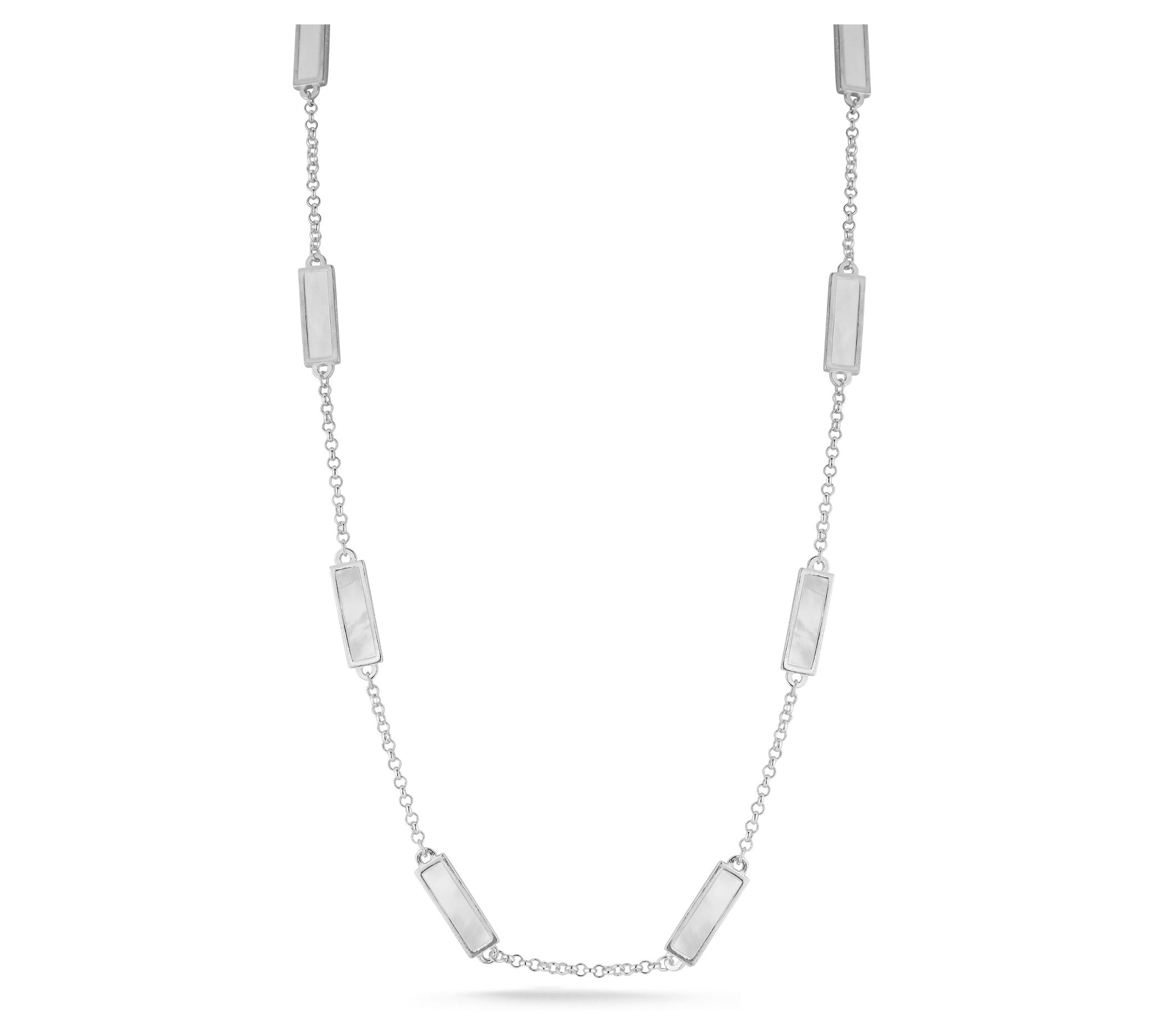 Sterlina Silver Synthetic Gemstone Necklace, St erling Silver