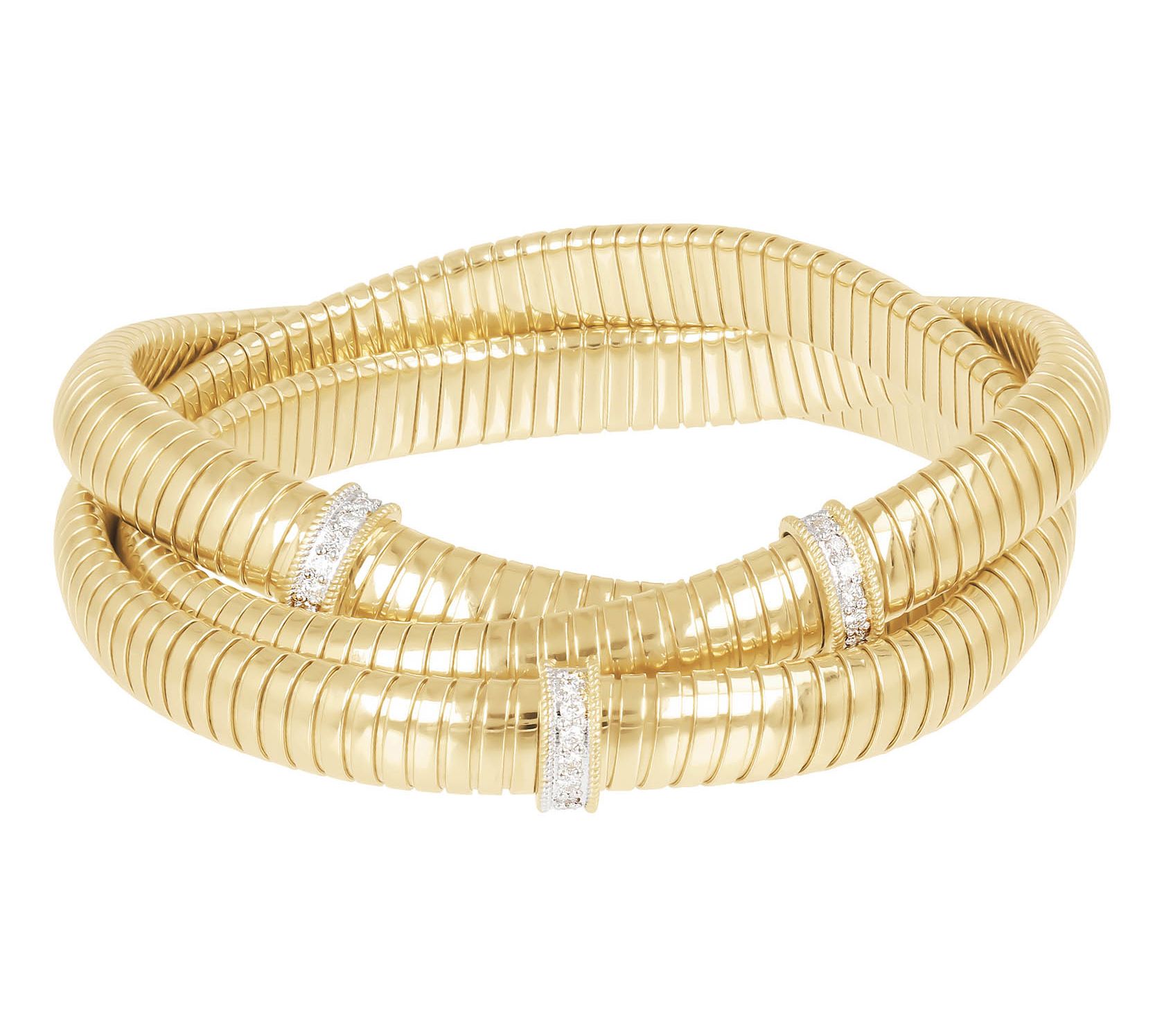 Alberto Milani 0.25 cttw Diamond Tubogas Bracel et, 14K Gold