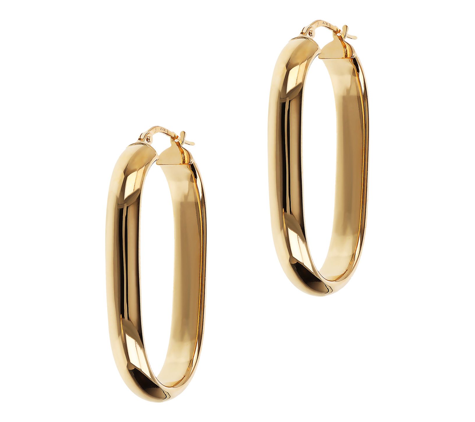 David Markstein Bronze 1-1/2" Oval Hoop Earrings, 14K Plated