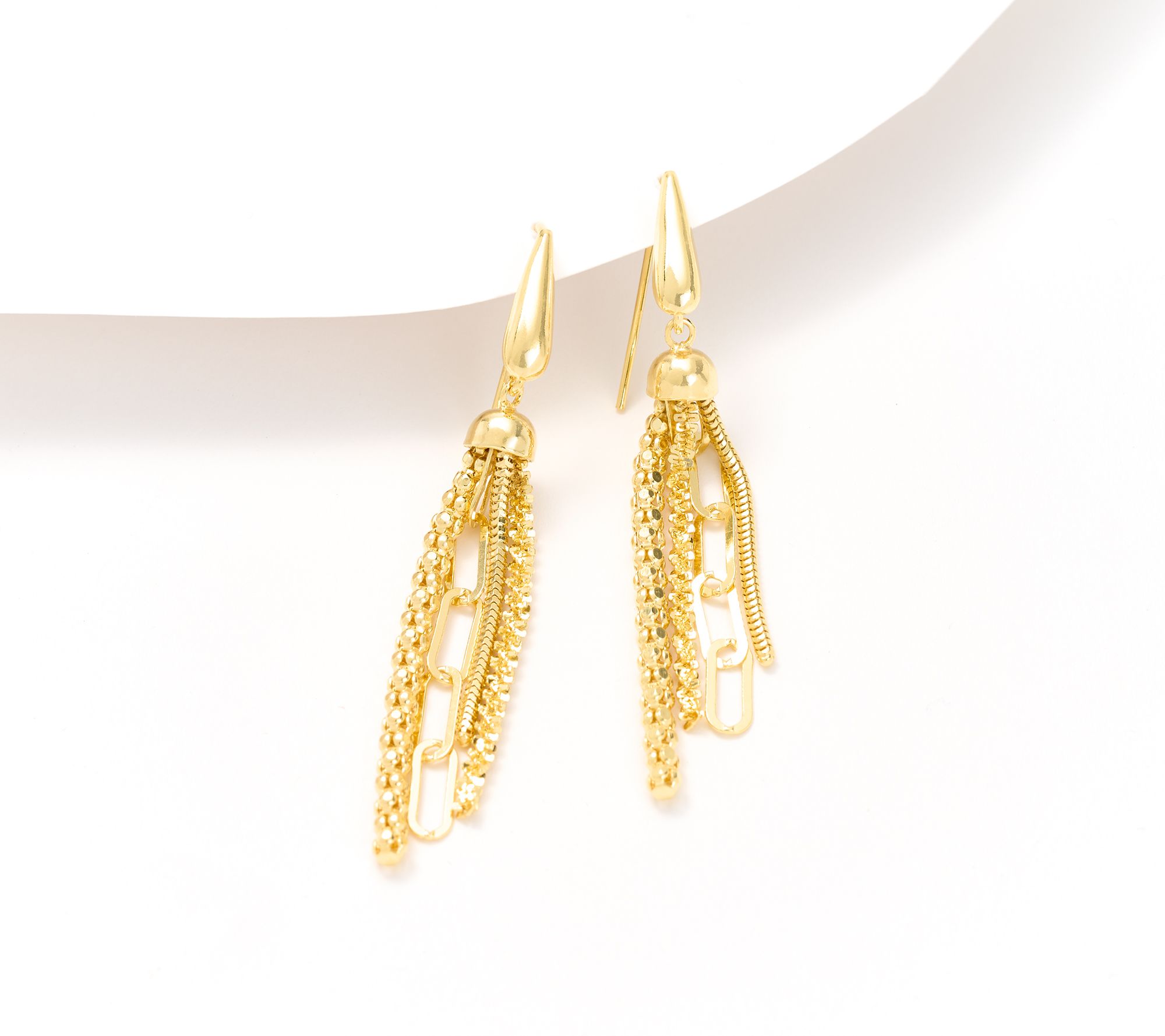 "As Is" UltraFine 950 Silver Multi Strand Chain 2 1/2" Earrings