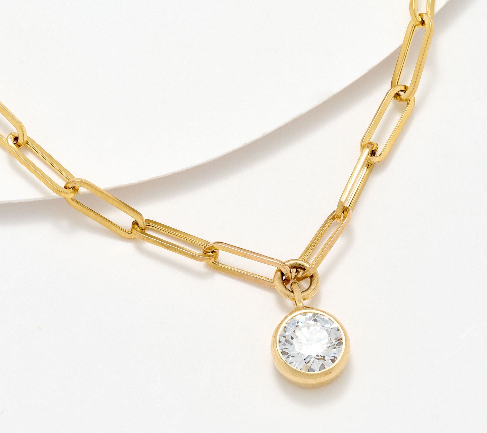 Effy Lab Grown Diamond Solitaire Necklace, 14K