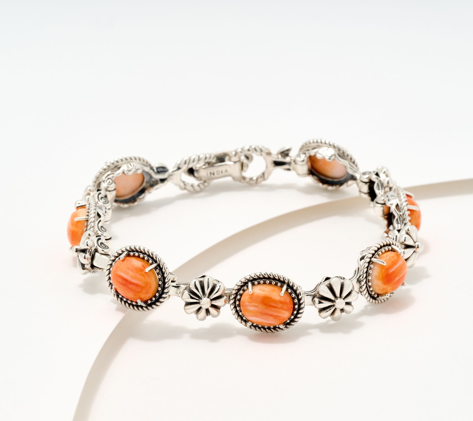 American West Sterling Silver Oval Gemstone Tennis Bracelet