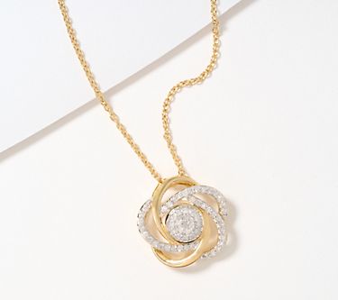 Accents by Affinity 0.25 cttw Knot Pendant w/ 18 Accents by Affinity 0.25 cttw Knot Pendant w/ 18