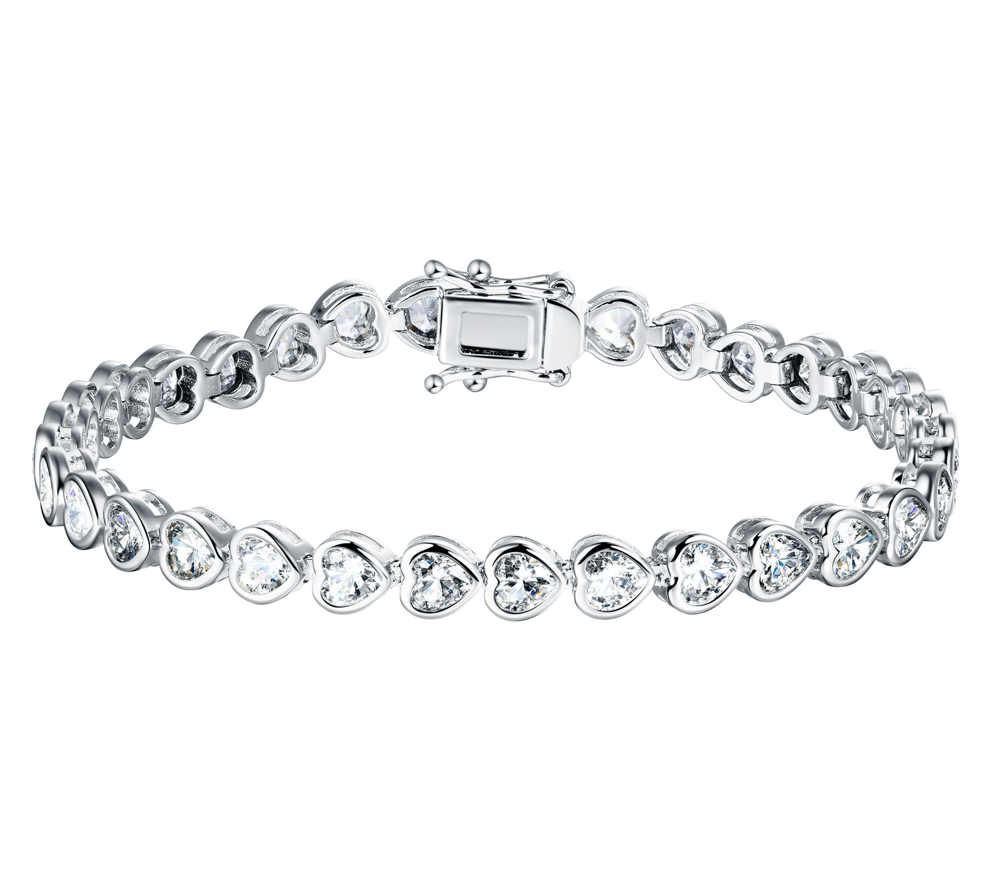 Diamonique Heart Cut Tennis Bracelet, SterlingSilver