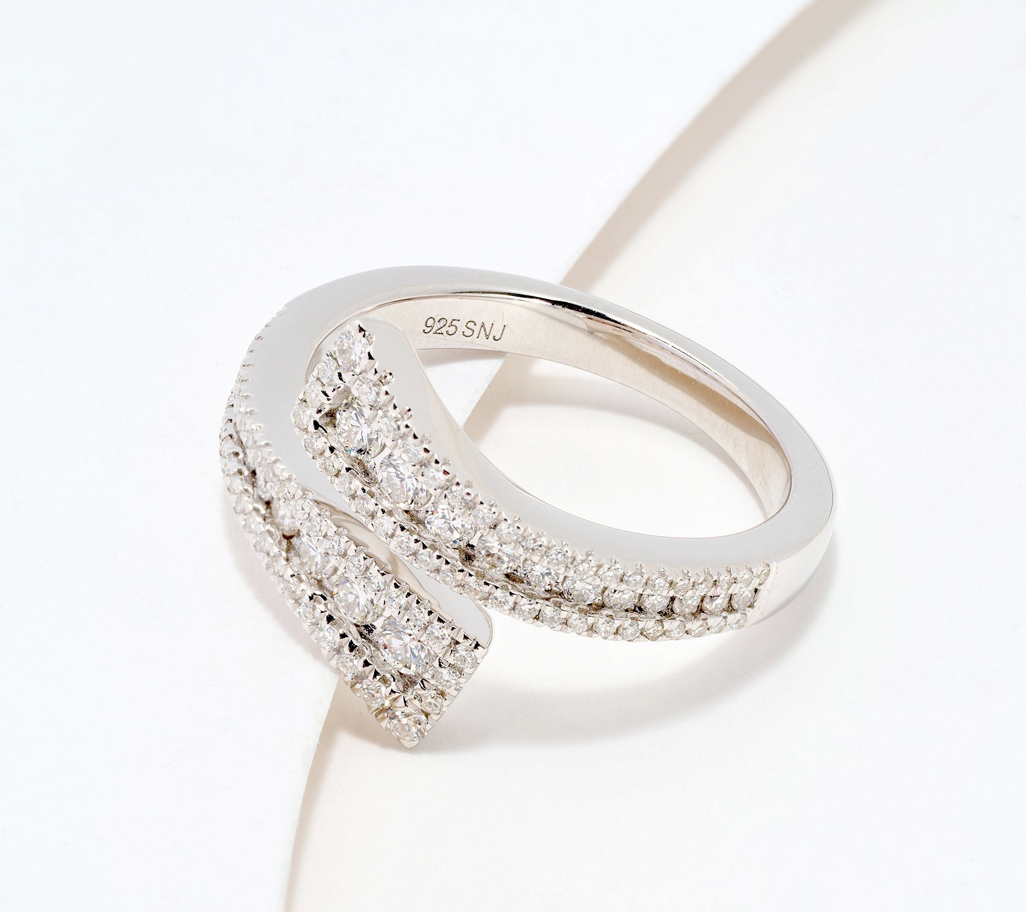 Affinity Diamonds 0.6 cttw Crossover Ring, Sterling Silver