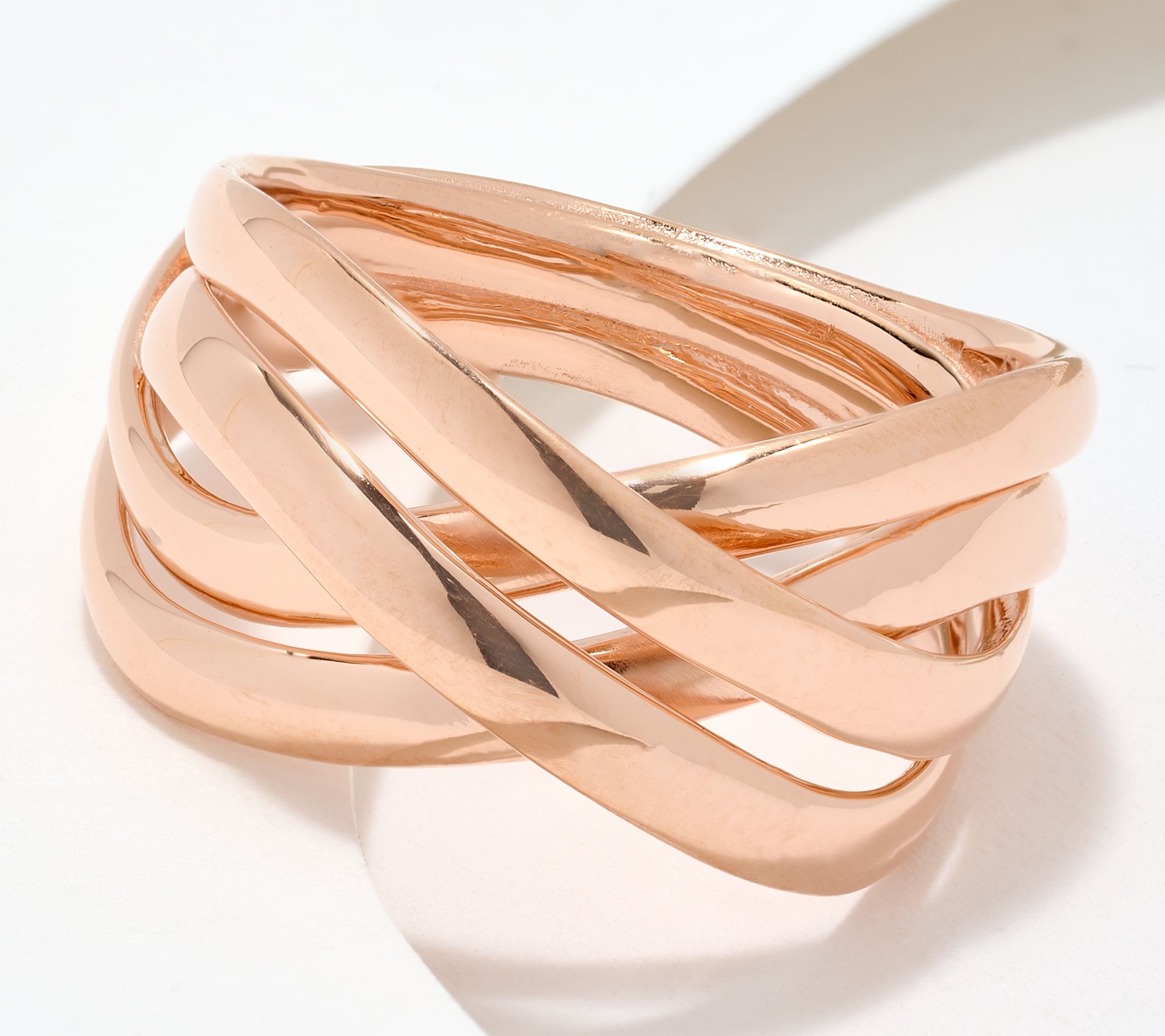 "As Is" UltraFine 950 Silver Multi Layer Crossover Ring