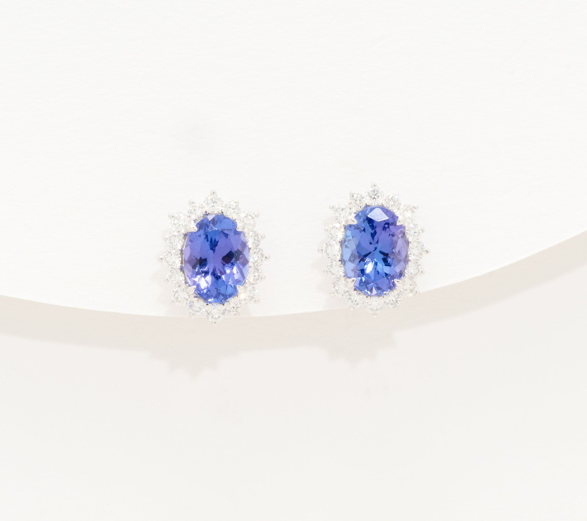 Pure Tanzanite by Jeff Moseley 2.00 cttw Oval & Diamond Earrings