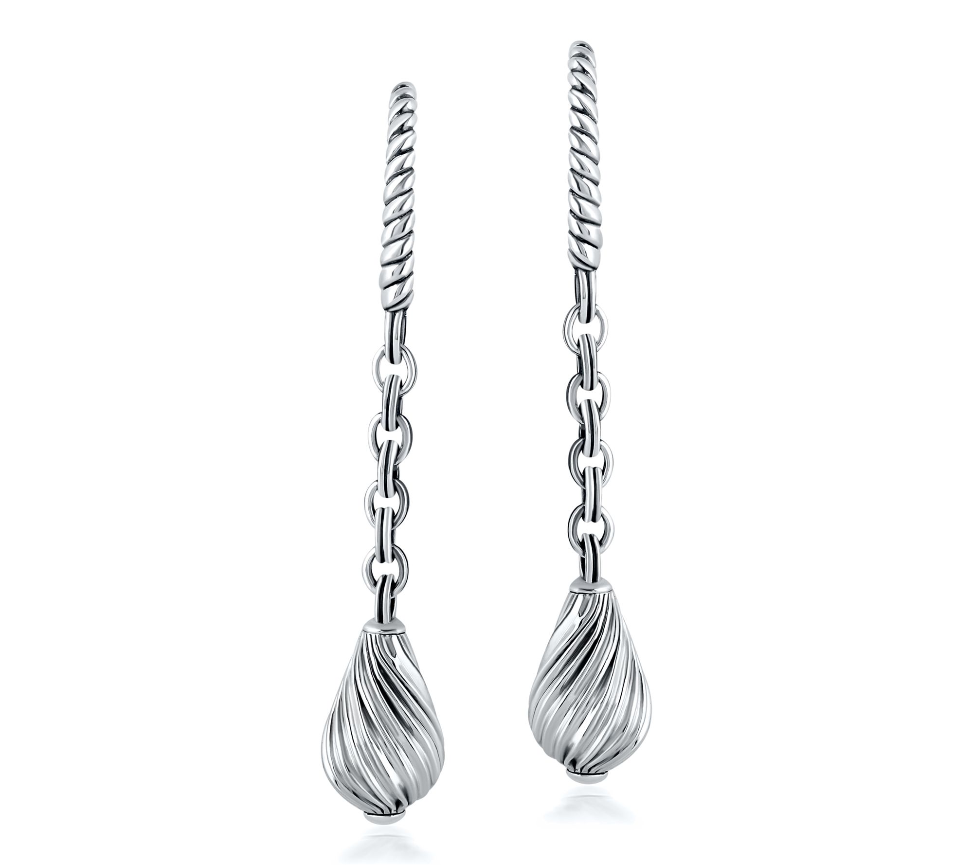 Christian James by Scott Grimes Sterling 2" Drop Earrings