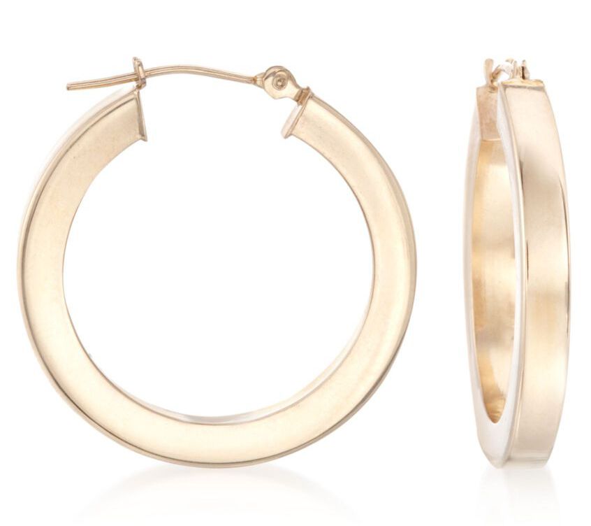 Alkeme 14K Squared Tube Small Hoop Earrings